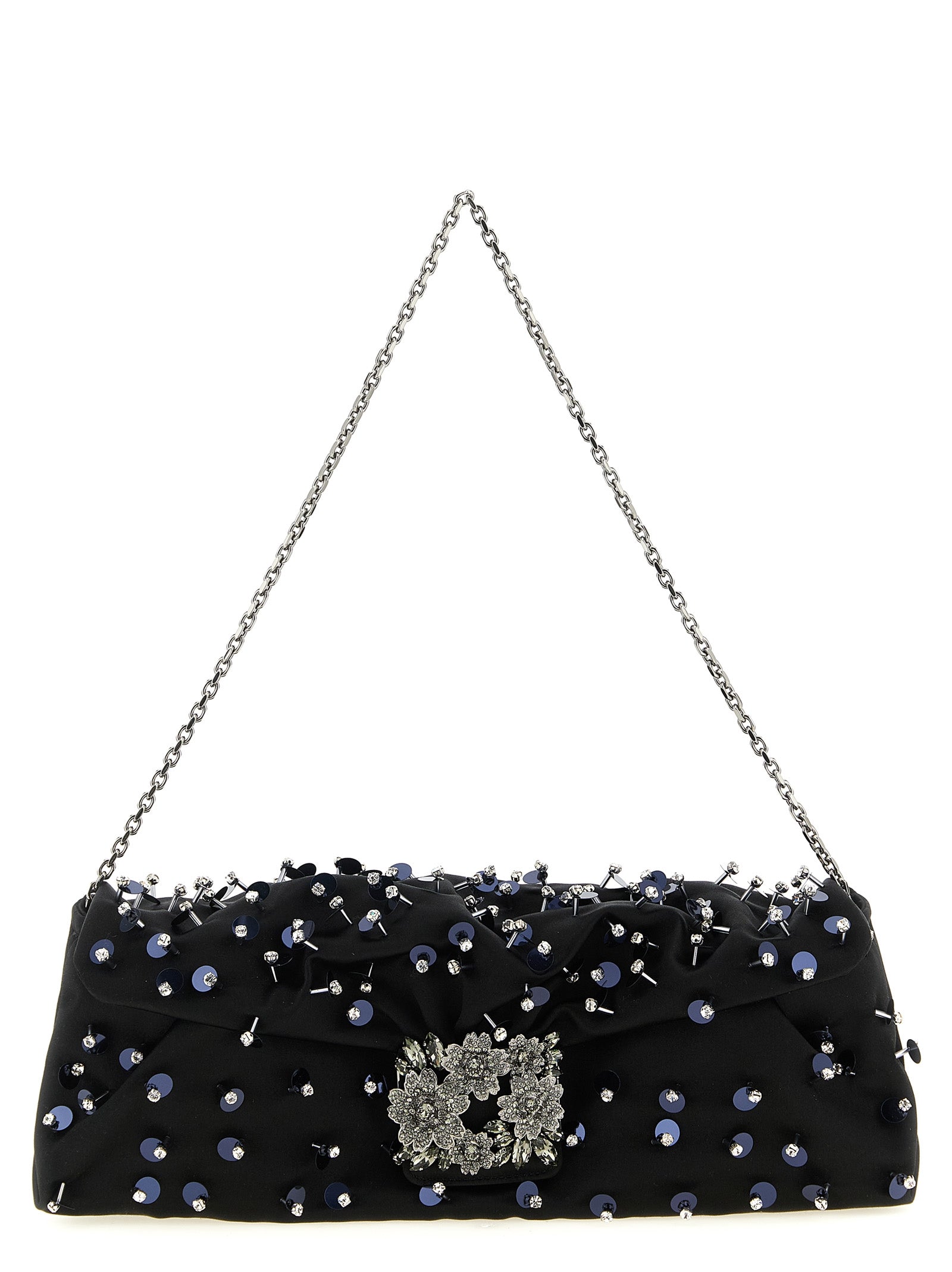 Black Viscose Clutch Bag