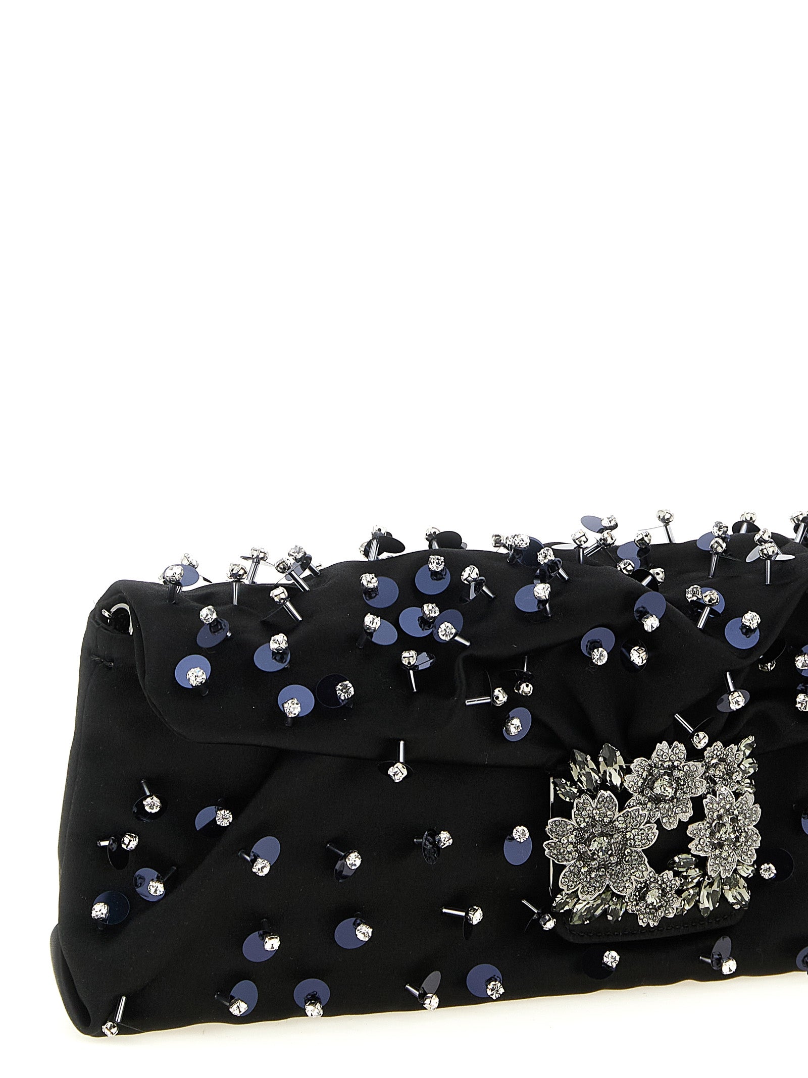 Black Viscose Clutch Bag