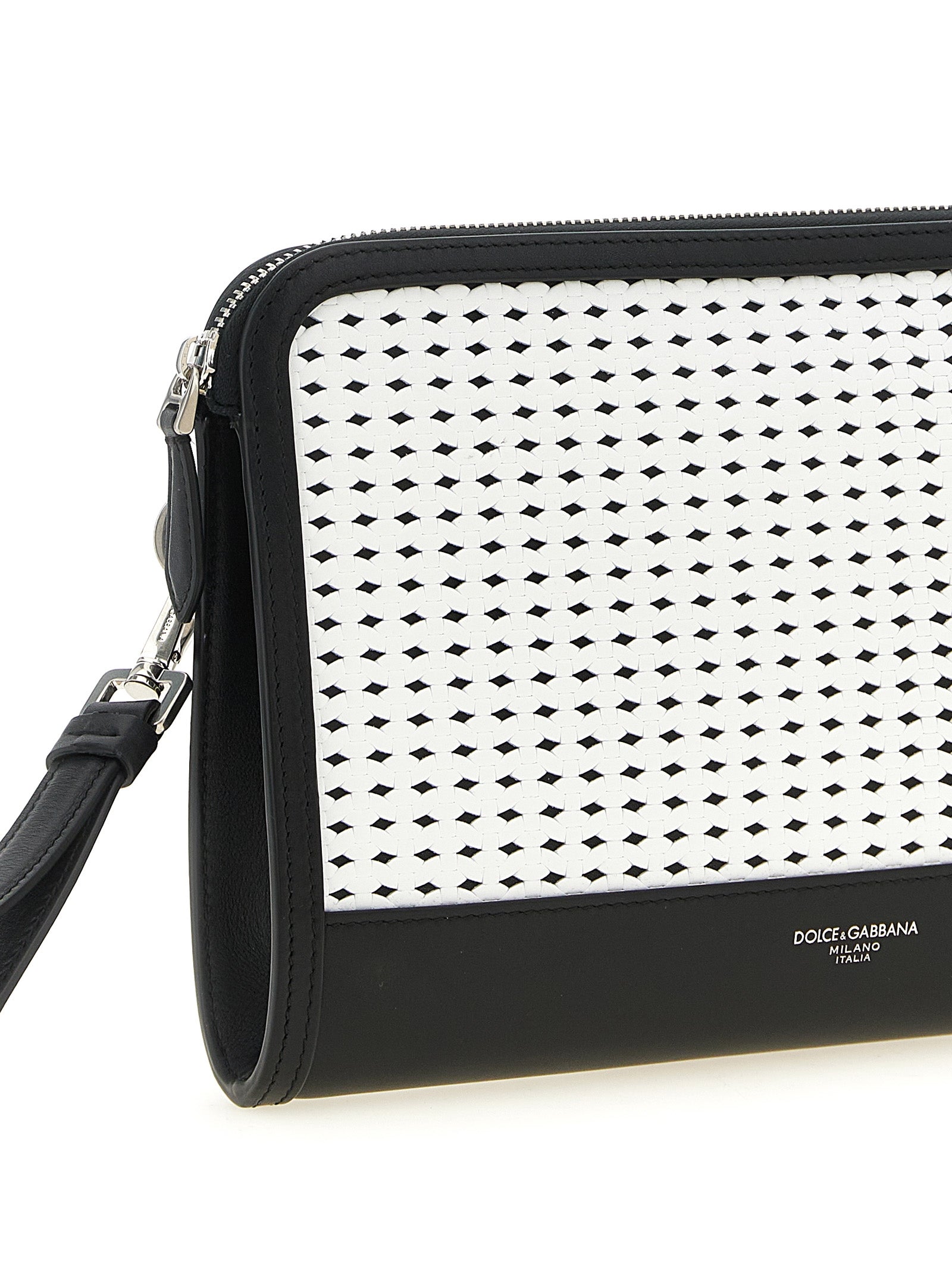 Bicolor Calfskin Clutch Bag