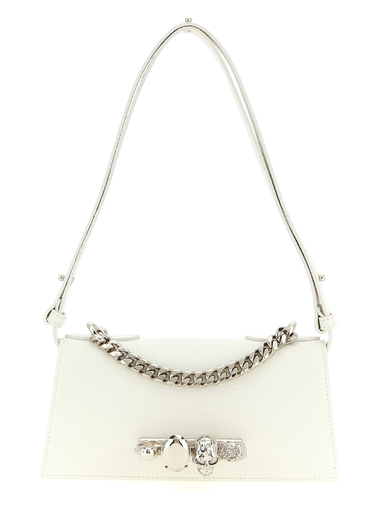 White Calfskin Shoulder Bag