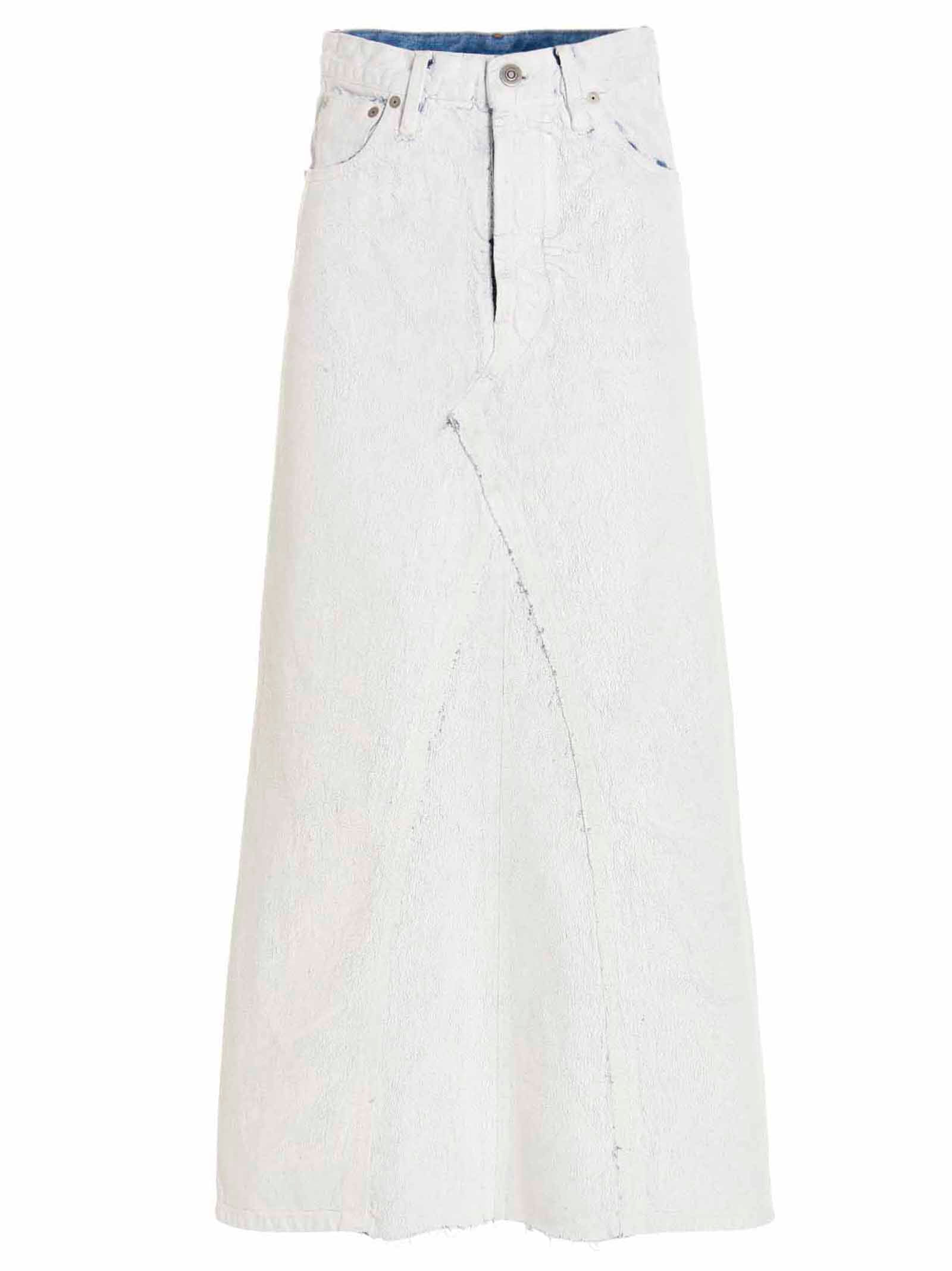 White Cotton Mini Skirt