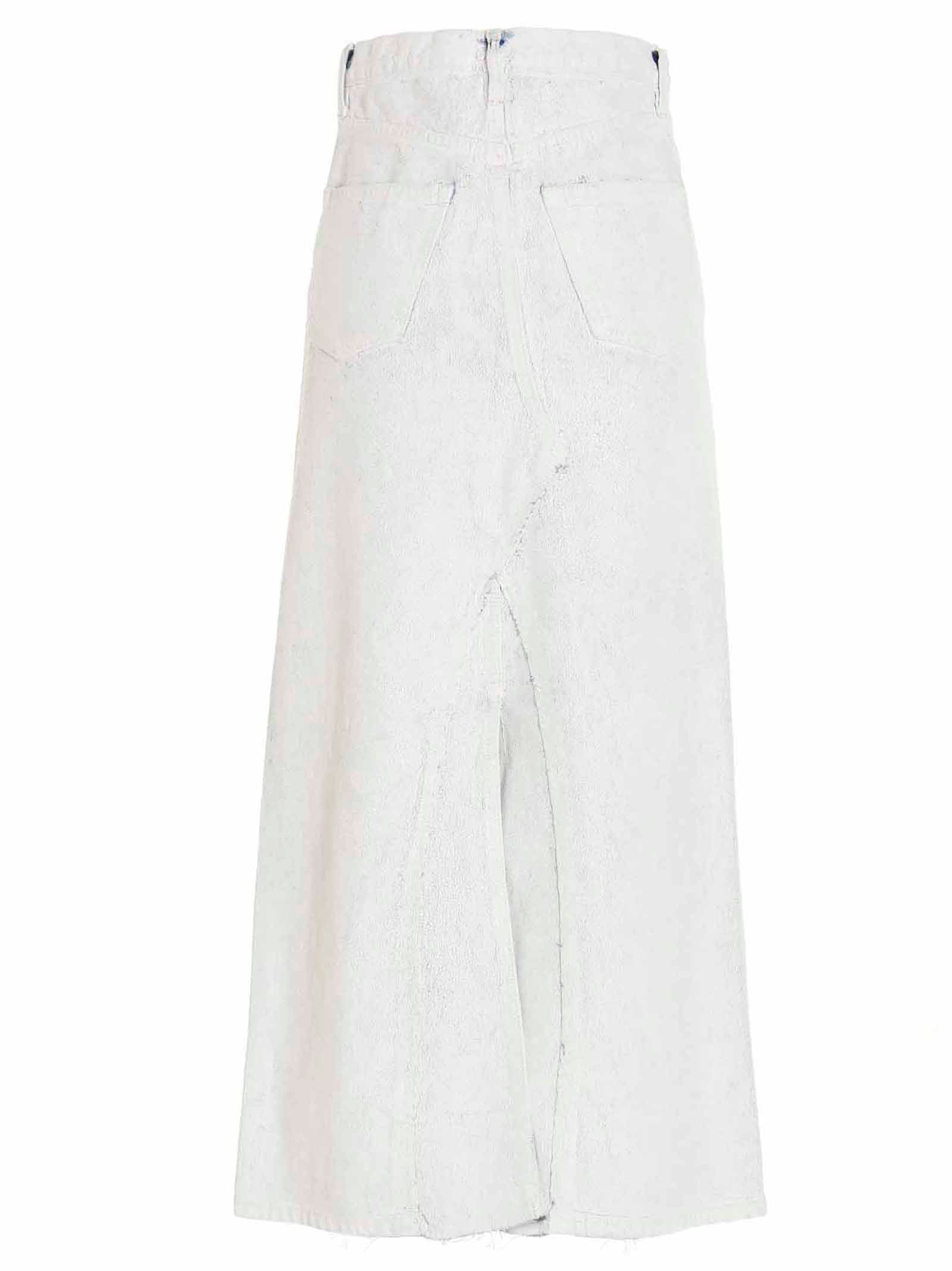 White Cotton Mini Skirt