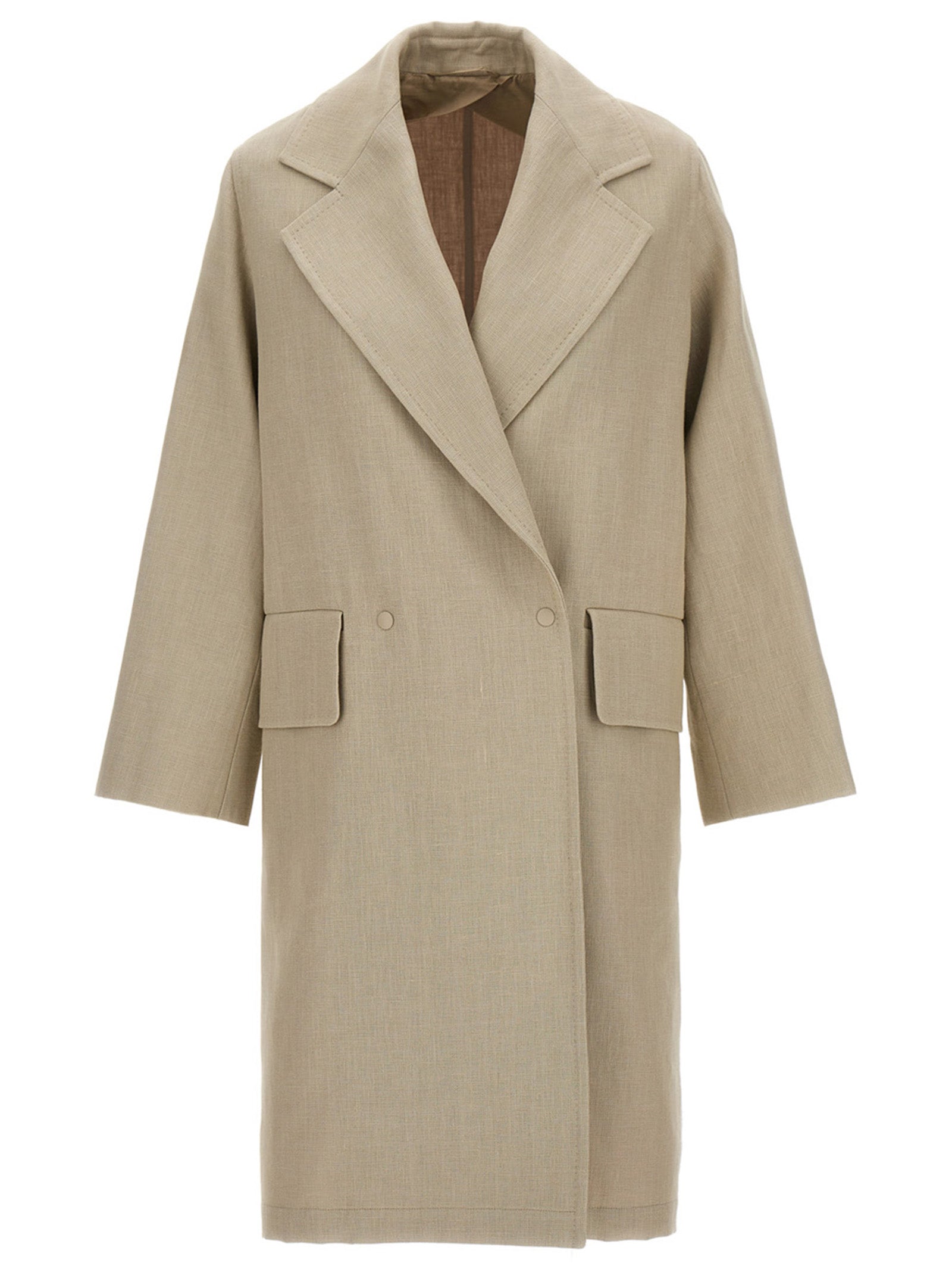 Beige Linen Coat