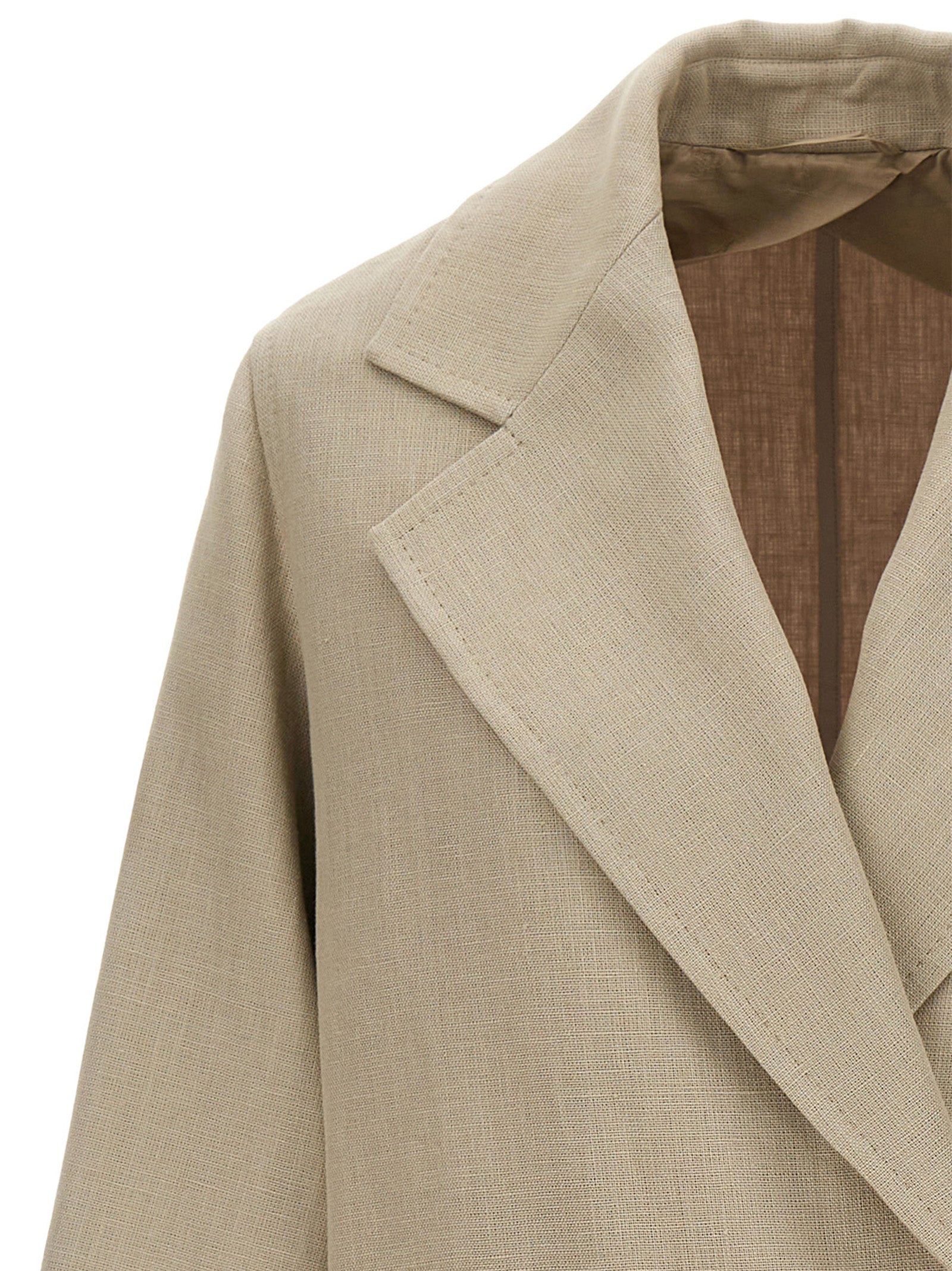 Beige Linen Coat