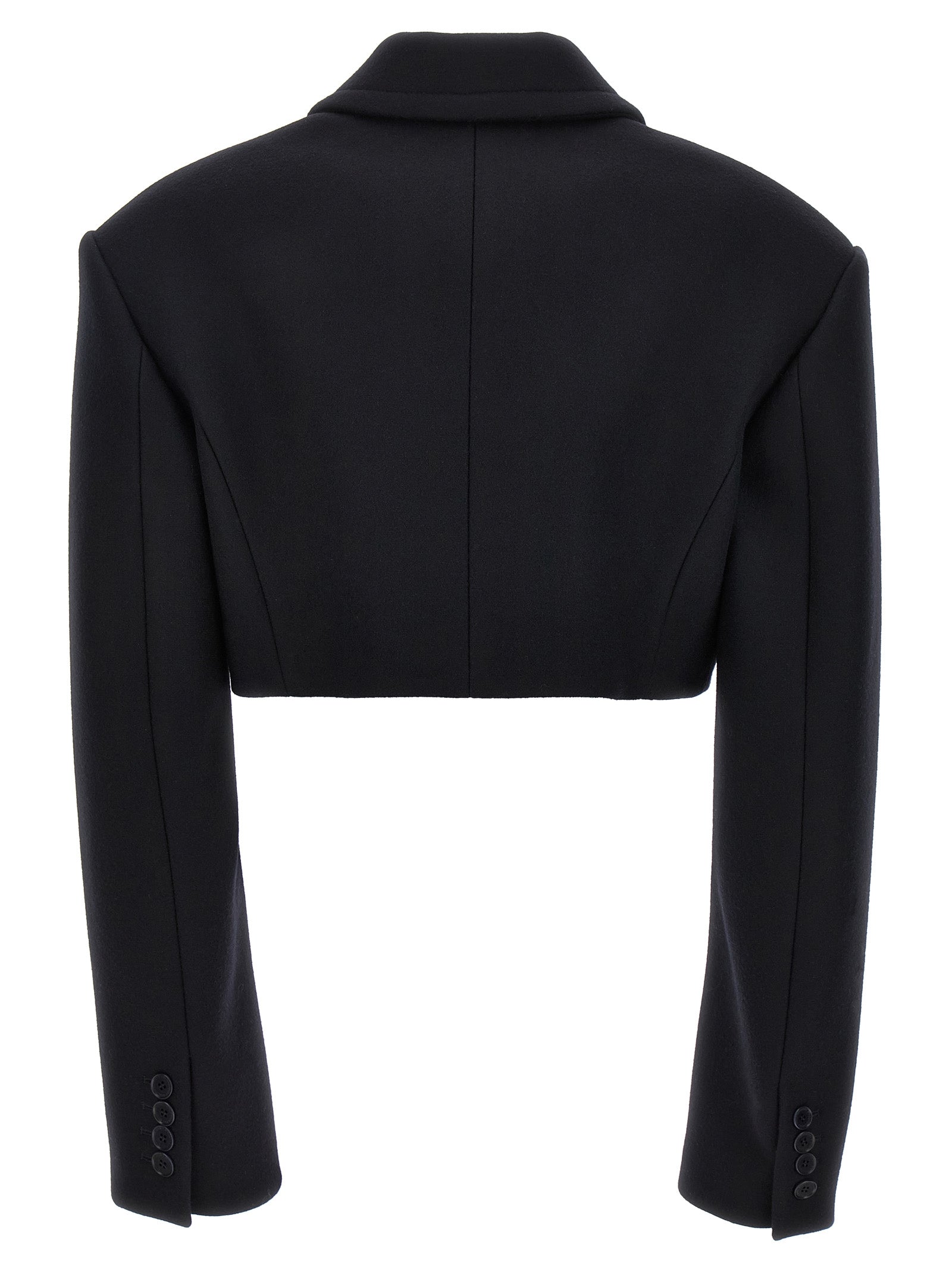 Black Wool Full-Length Jacket