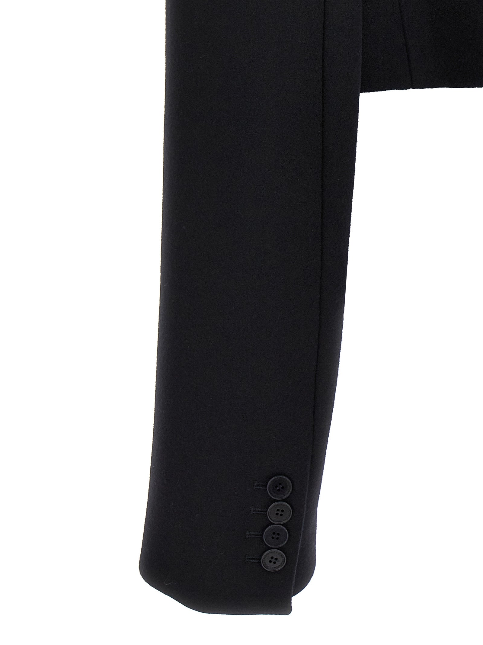 Black Wool Full-Length Jacket
