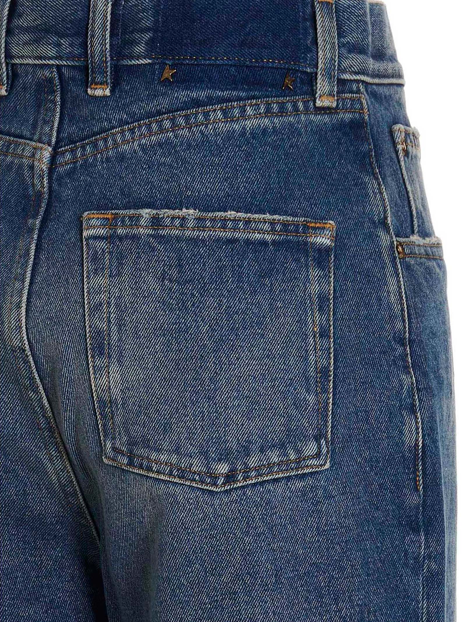 Blue Cotton Straight-Leg Jeans