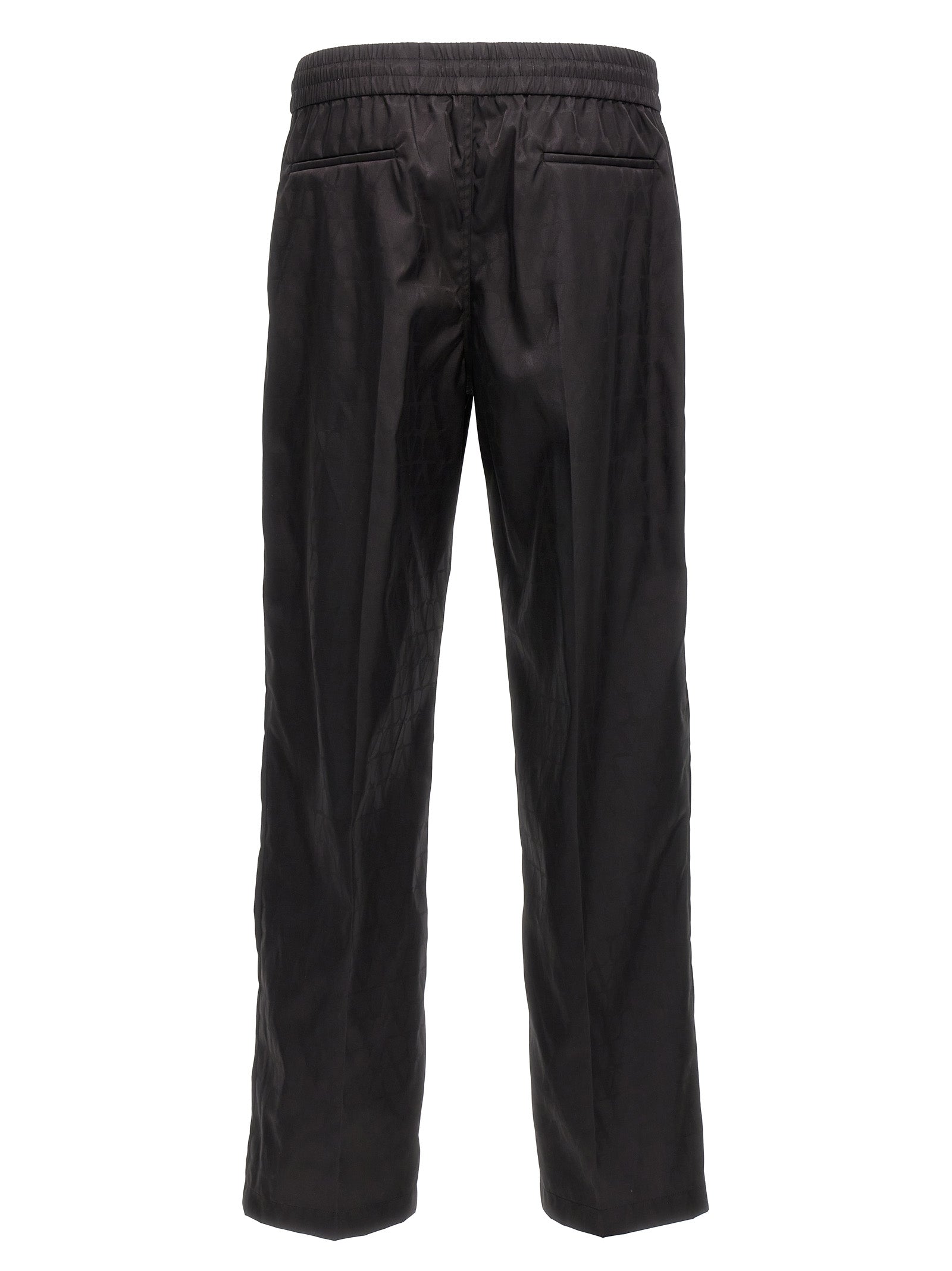 Black Polyamide Casual Pants