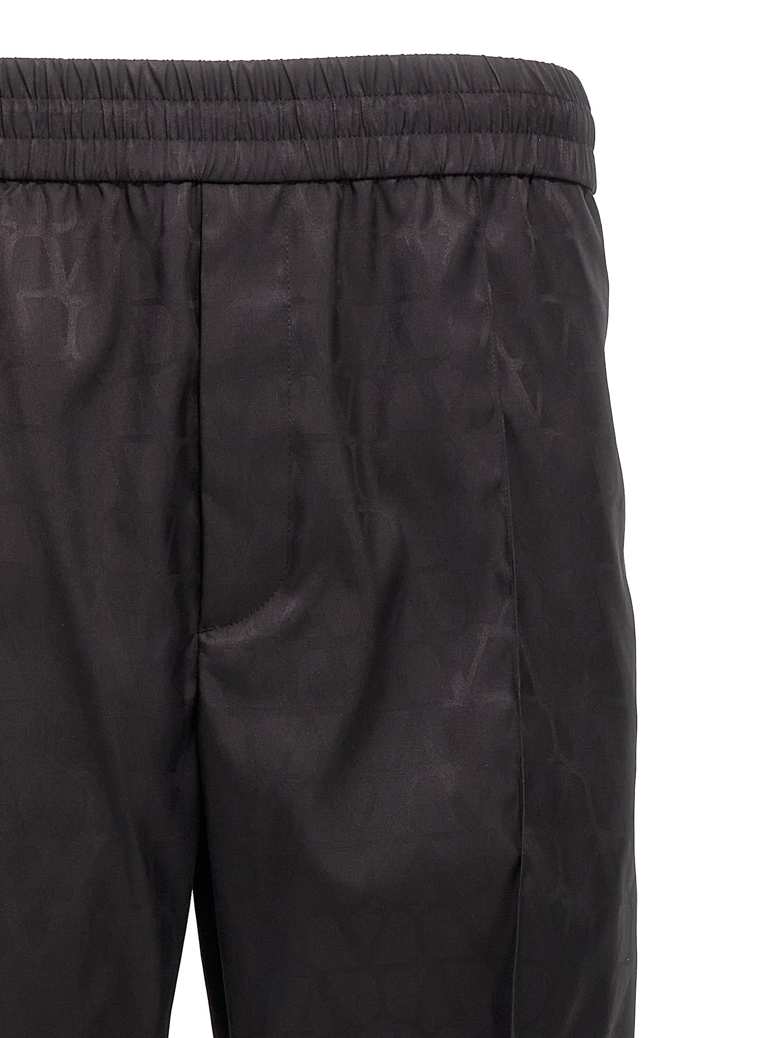 Black Polyamide Casual Pants