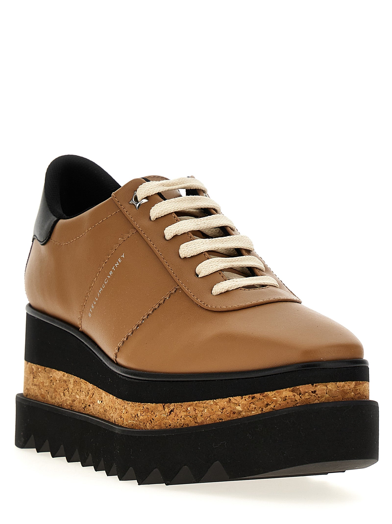 Brown Polyester Wedge Sandals