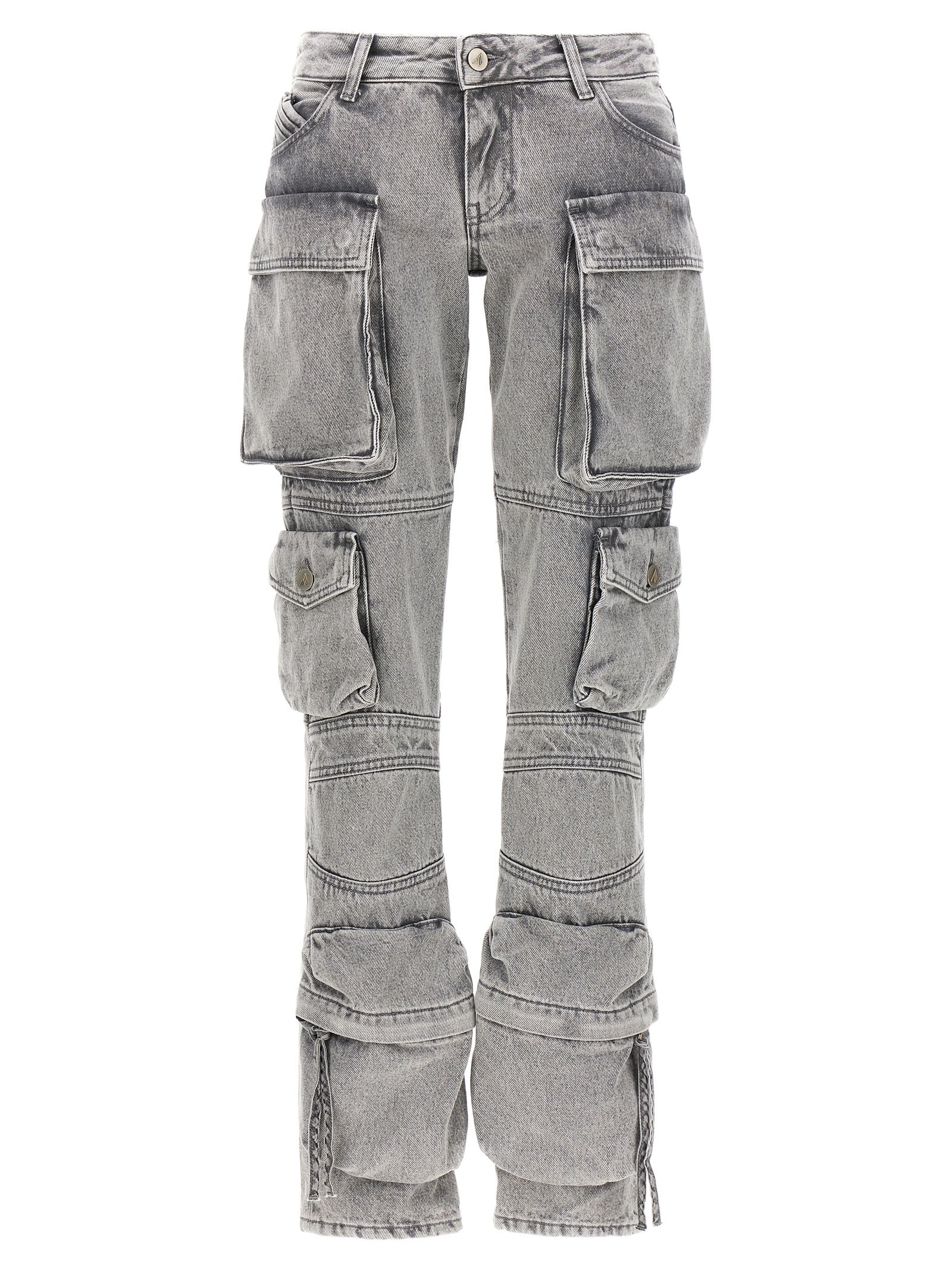 Gray Cotton Cargo Pants