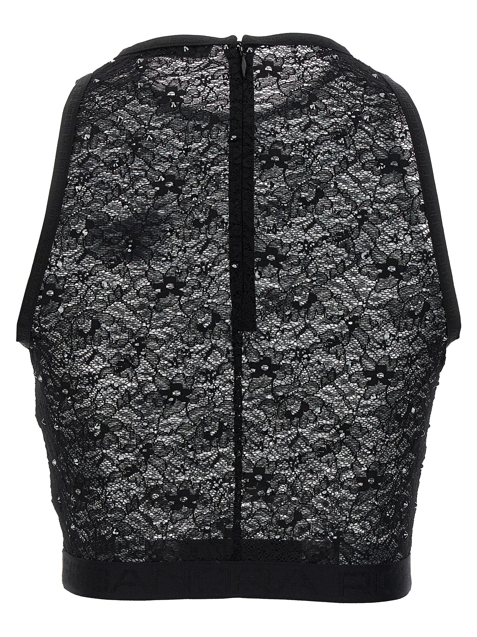 Black Polyamide Sleeveles T-Shirt