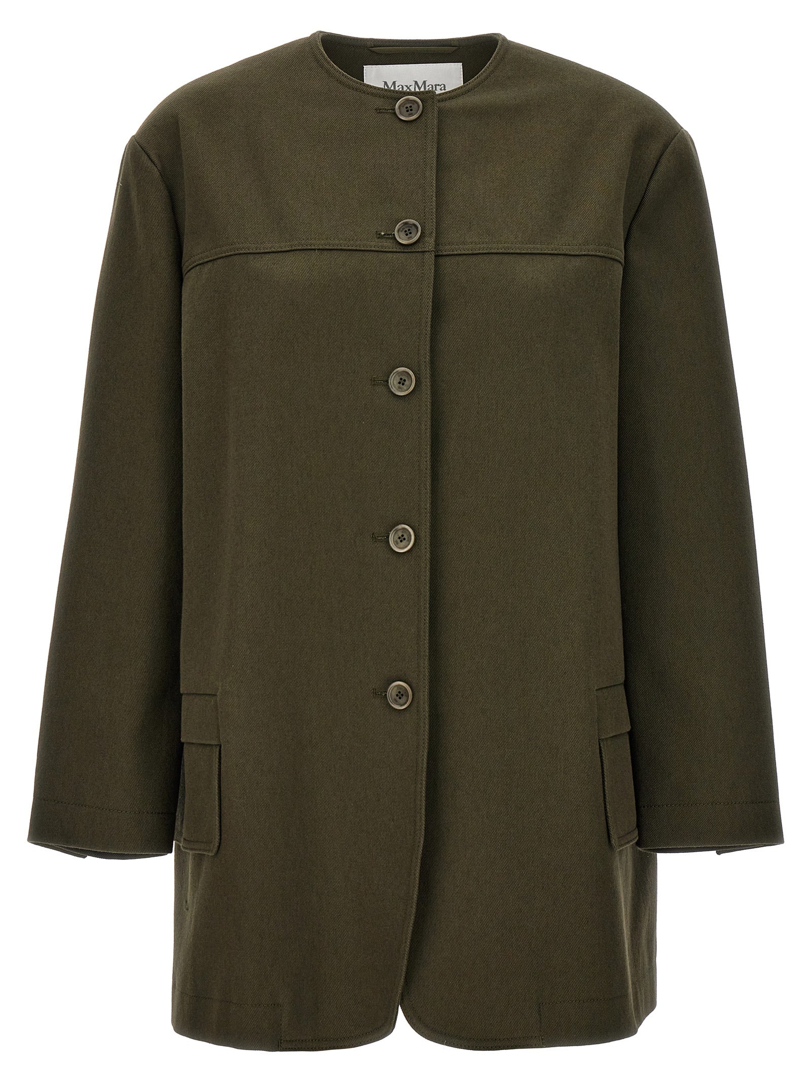 Bicolor Cotton Full-Length Jacket