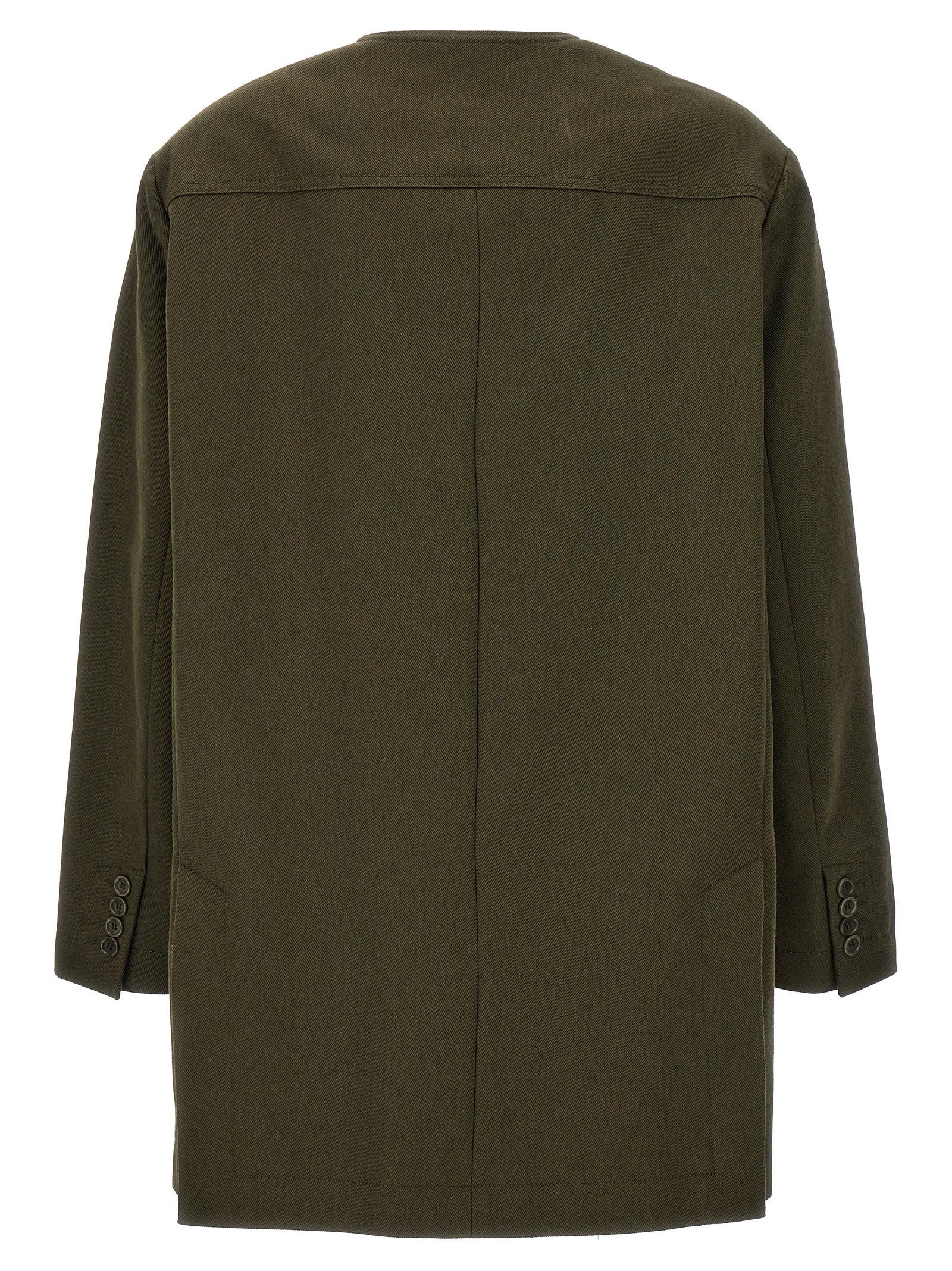 Bicolor Cotton Full-Length Jacket
