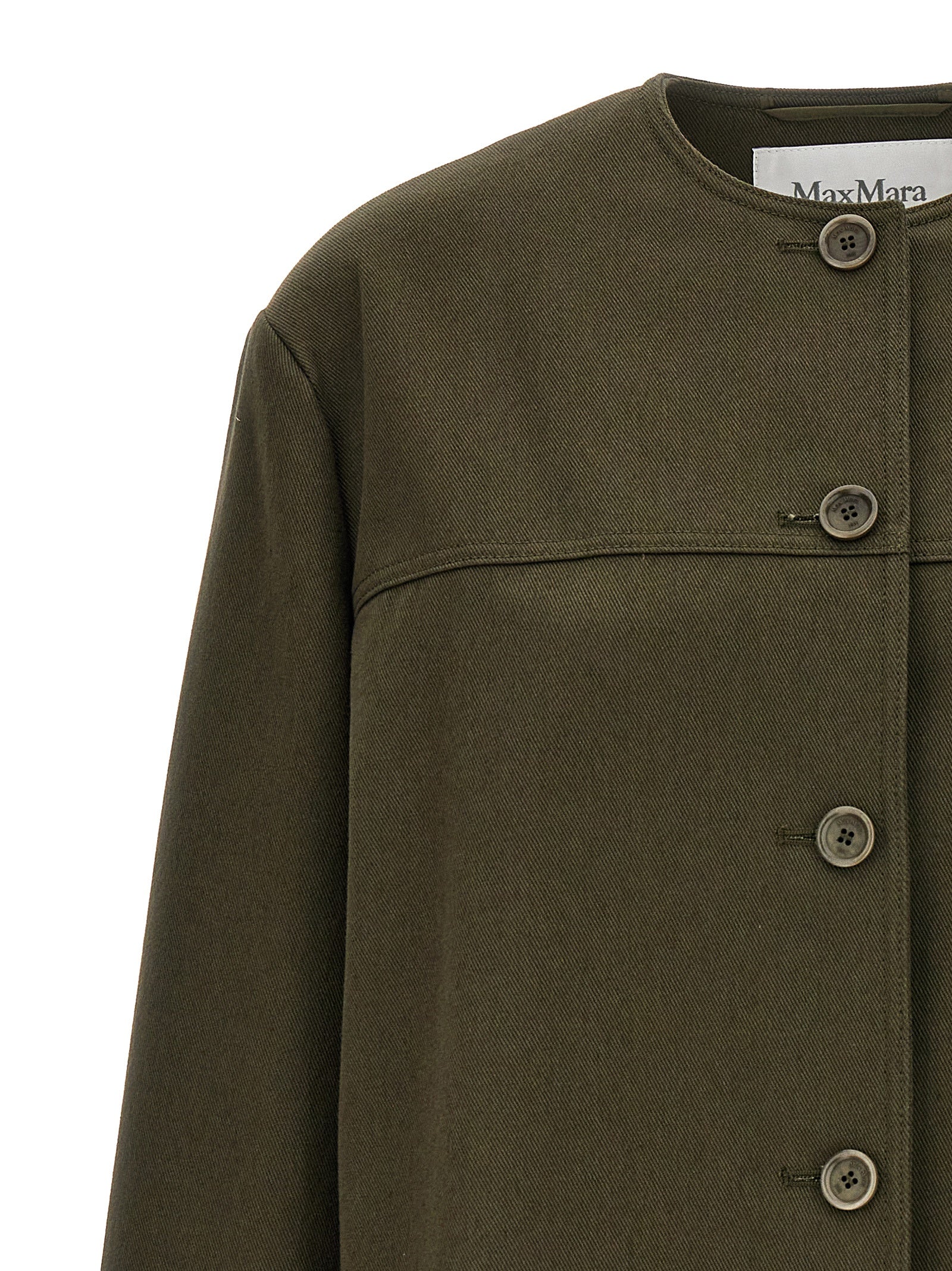 Bicolor Cotton Full-Length Jacket
