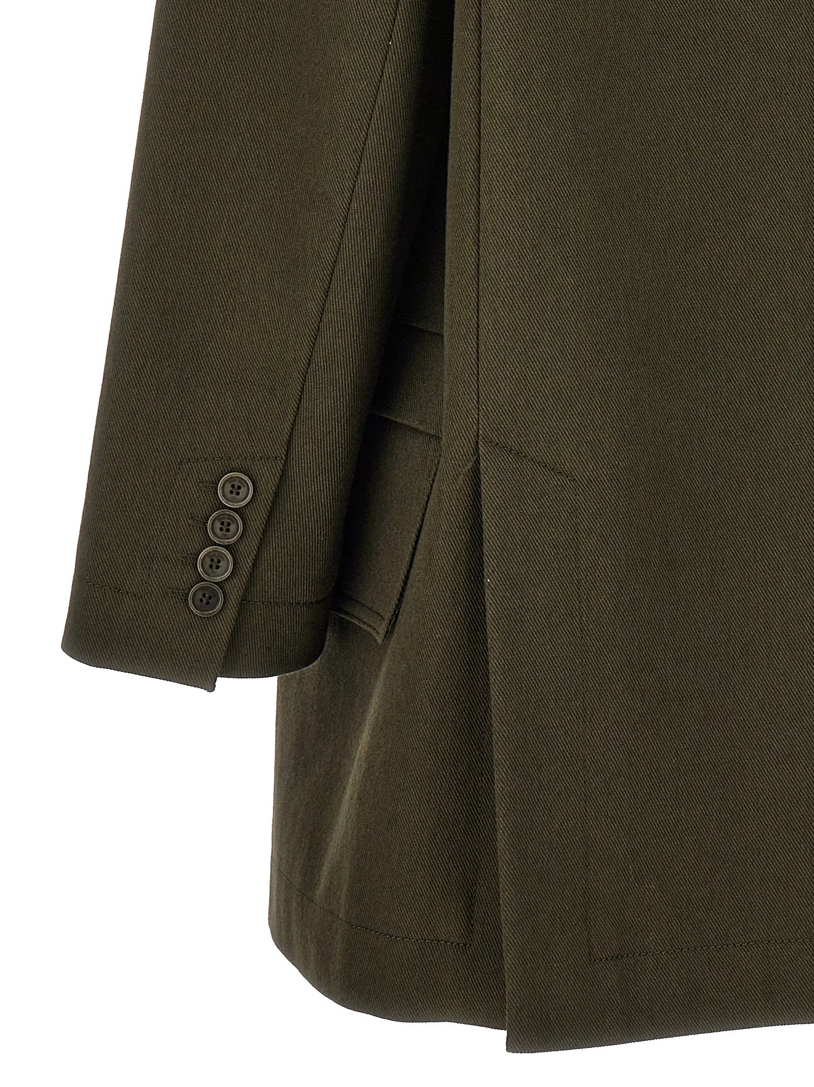 Bicolor Cotton Full-Length Jacket