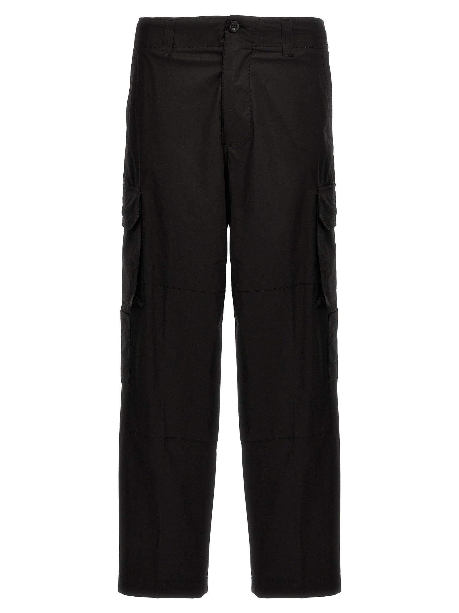 Black Cotton Cargo Pants