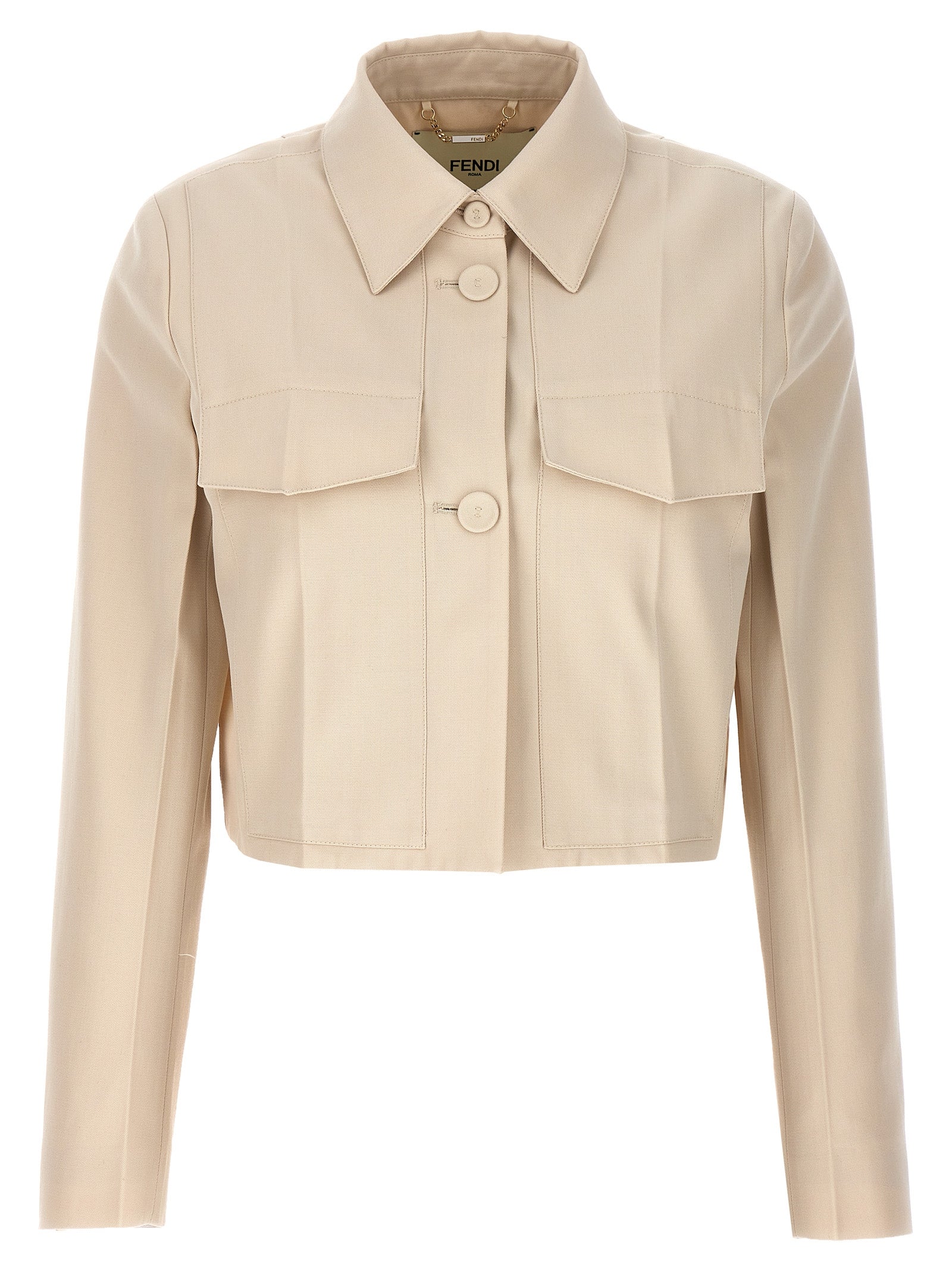 Beige Wool Full-Length Jacket