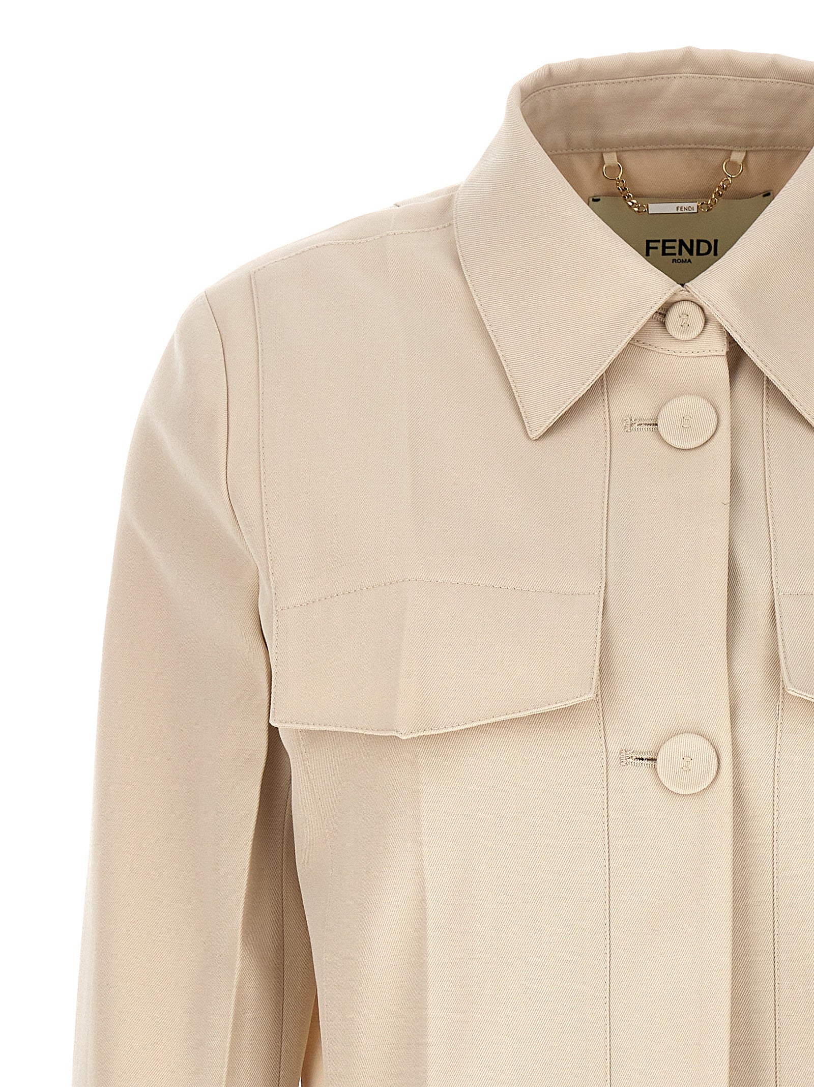 Beige Wool Full-Length Jacket