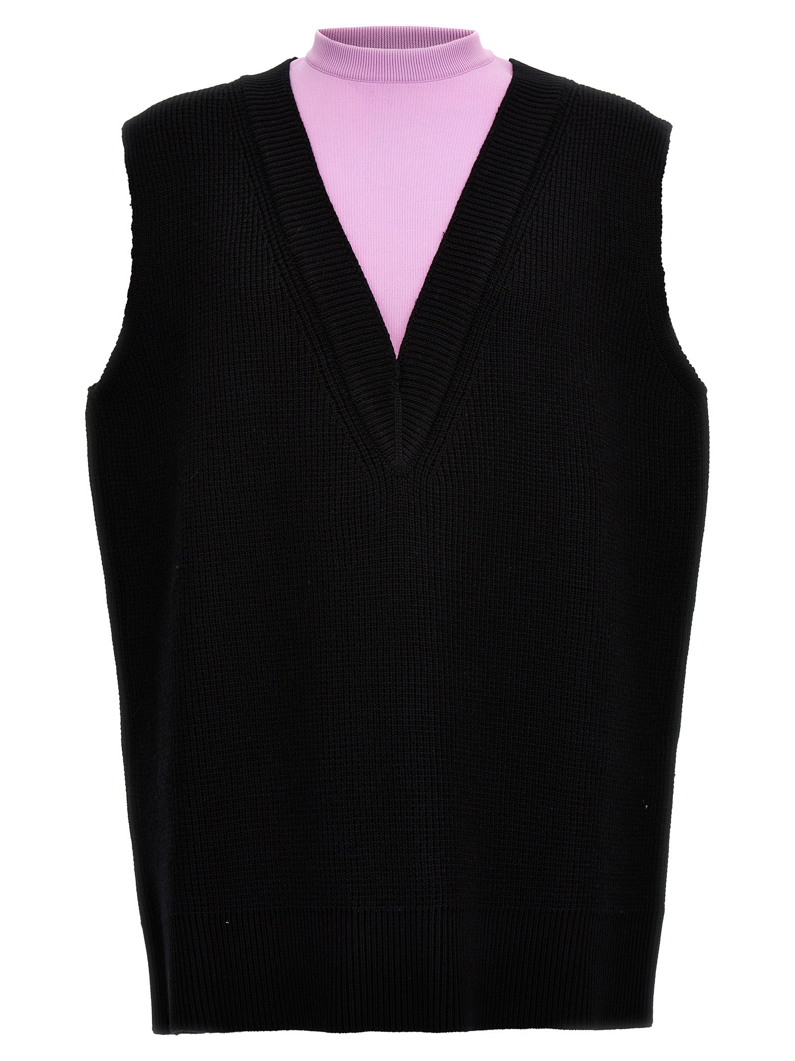 Multicolor Wool Sleeveles Sweater