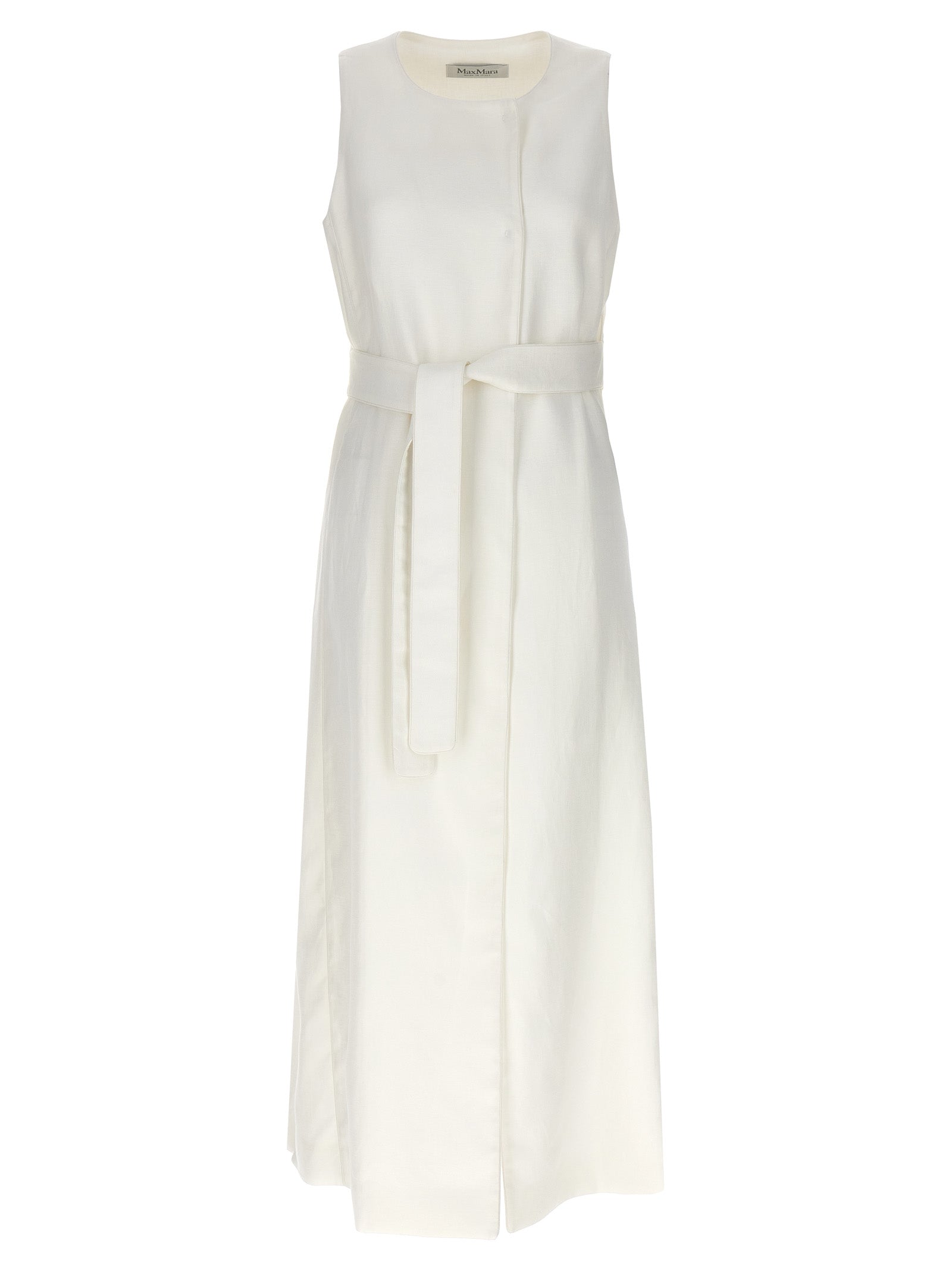 White Flax Sleeveless Jacket