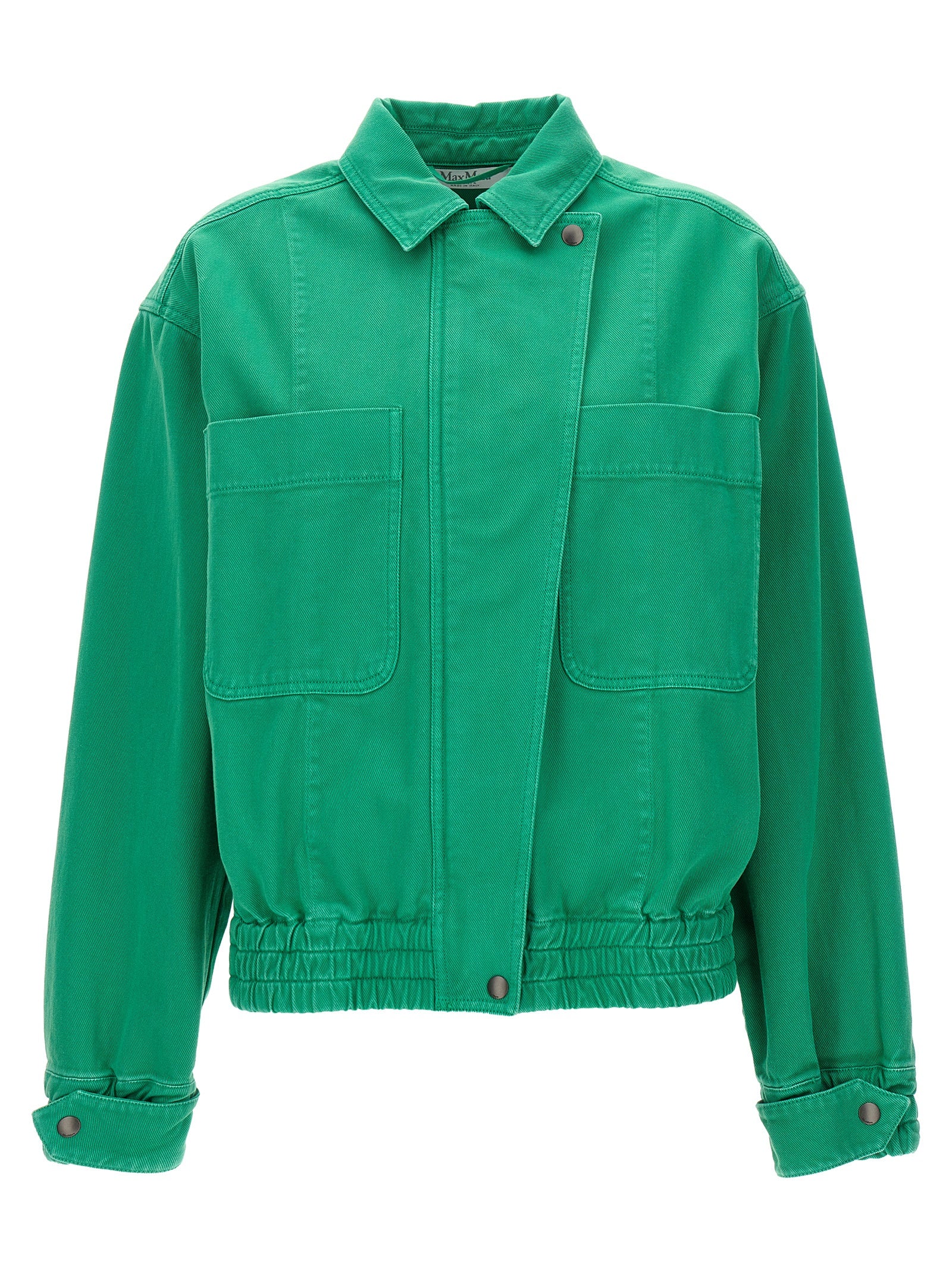 Bicolor Cotton Full-Length Jacket