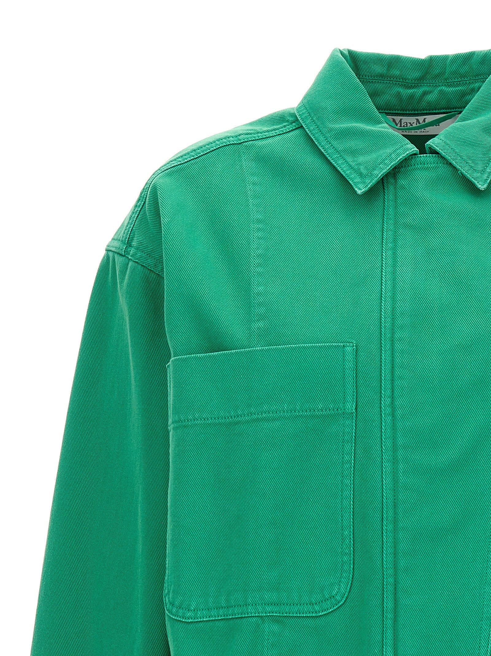 Bicolor Cotton Full-Length Jacket