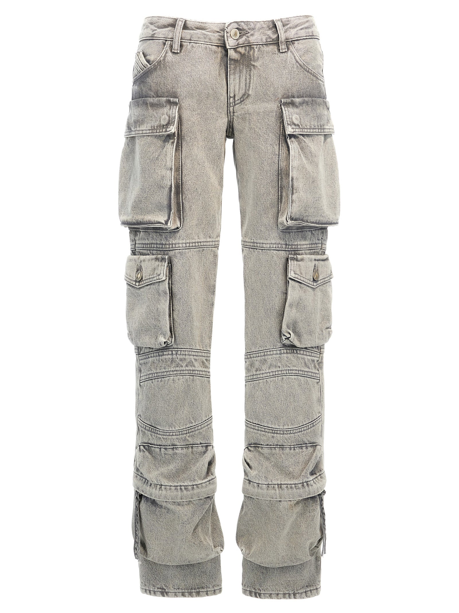Gray Cotton Cargo Pants