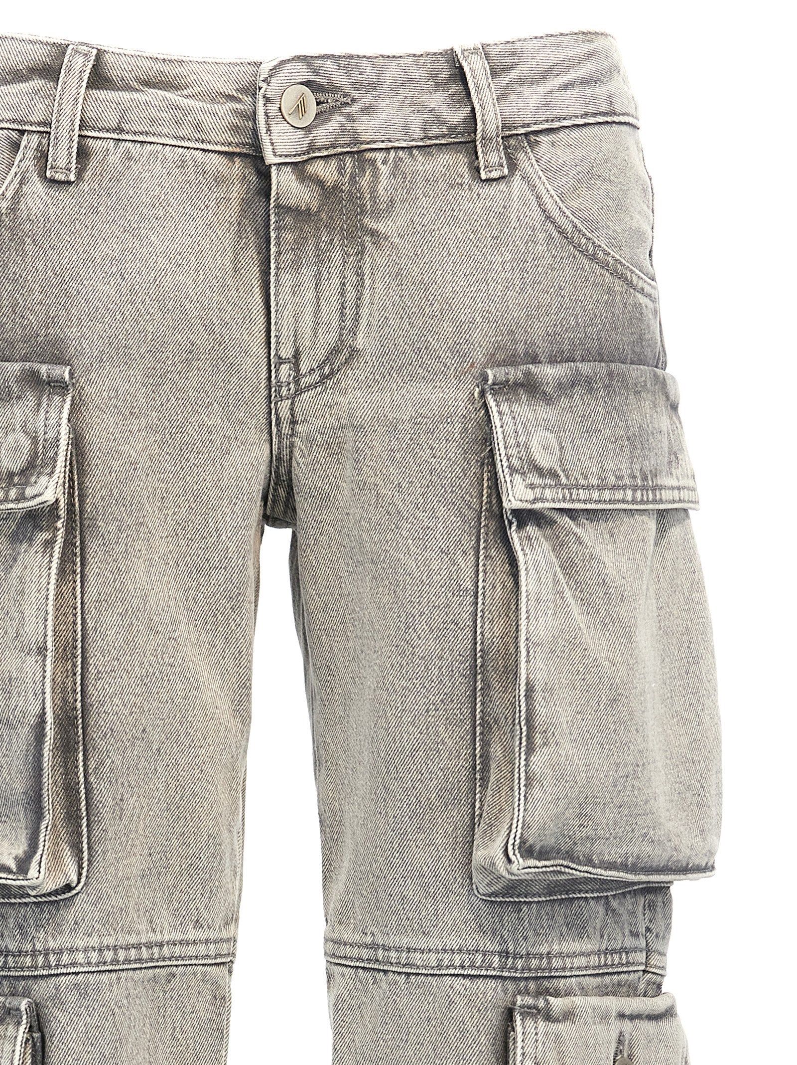 Gray Cotton Cargo Pants