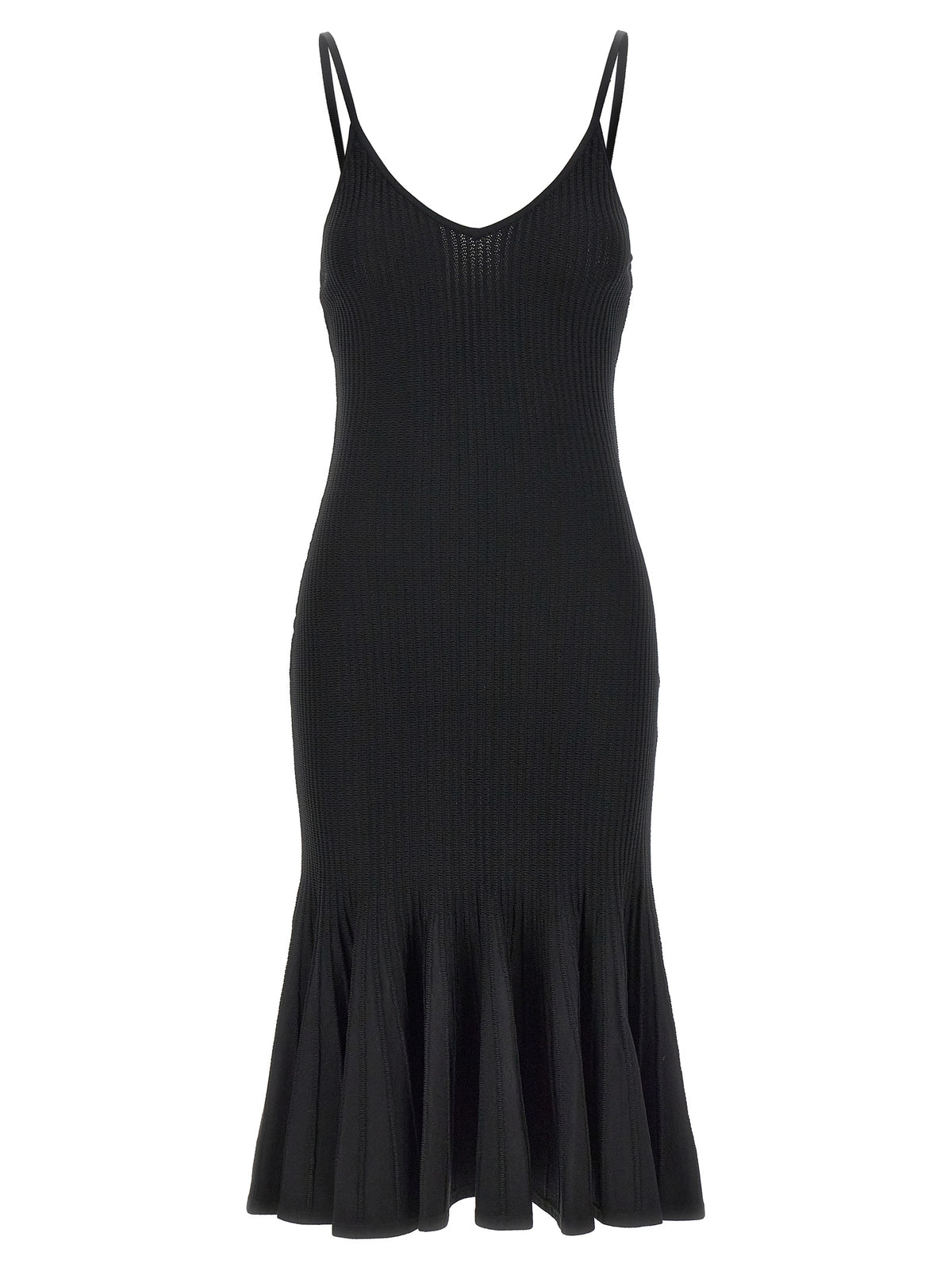 Black Viscose Midi Dress