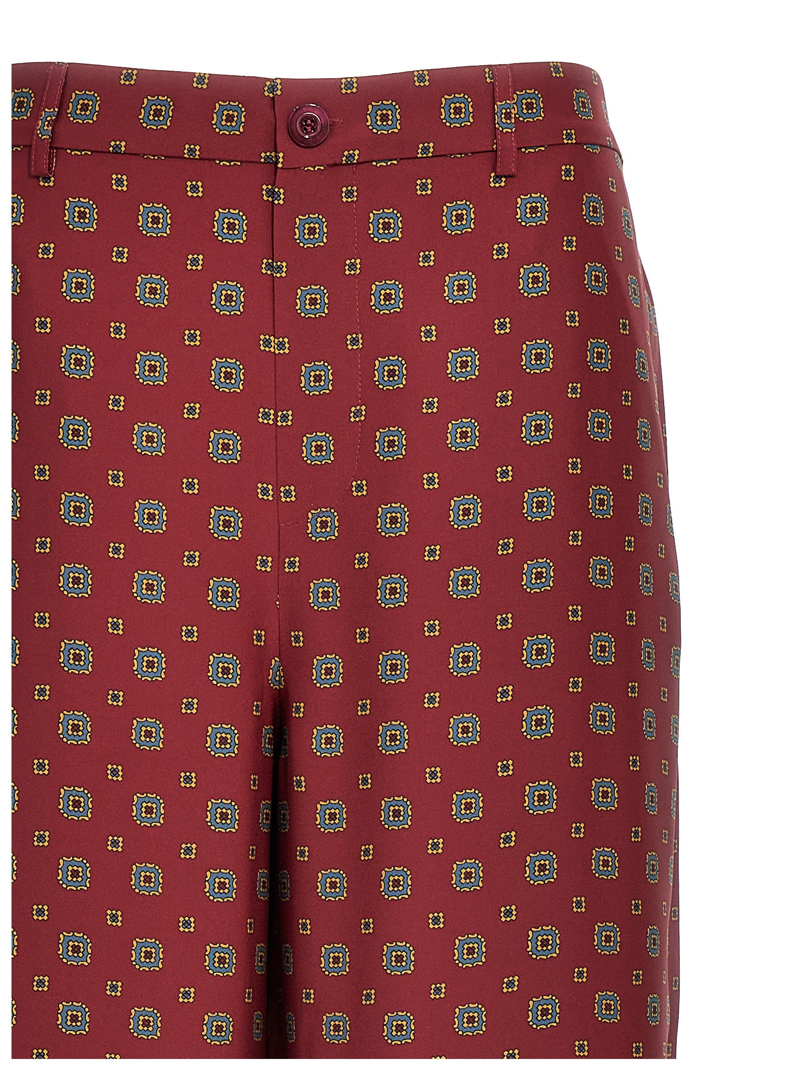 Bordeaux Silk Casual Pants