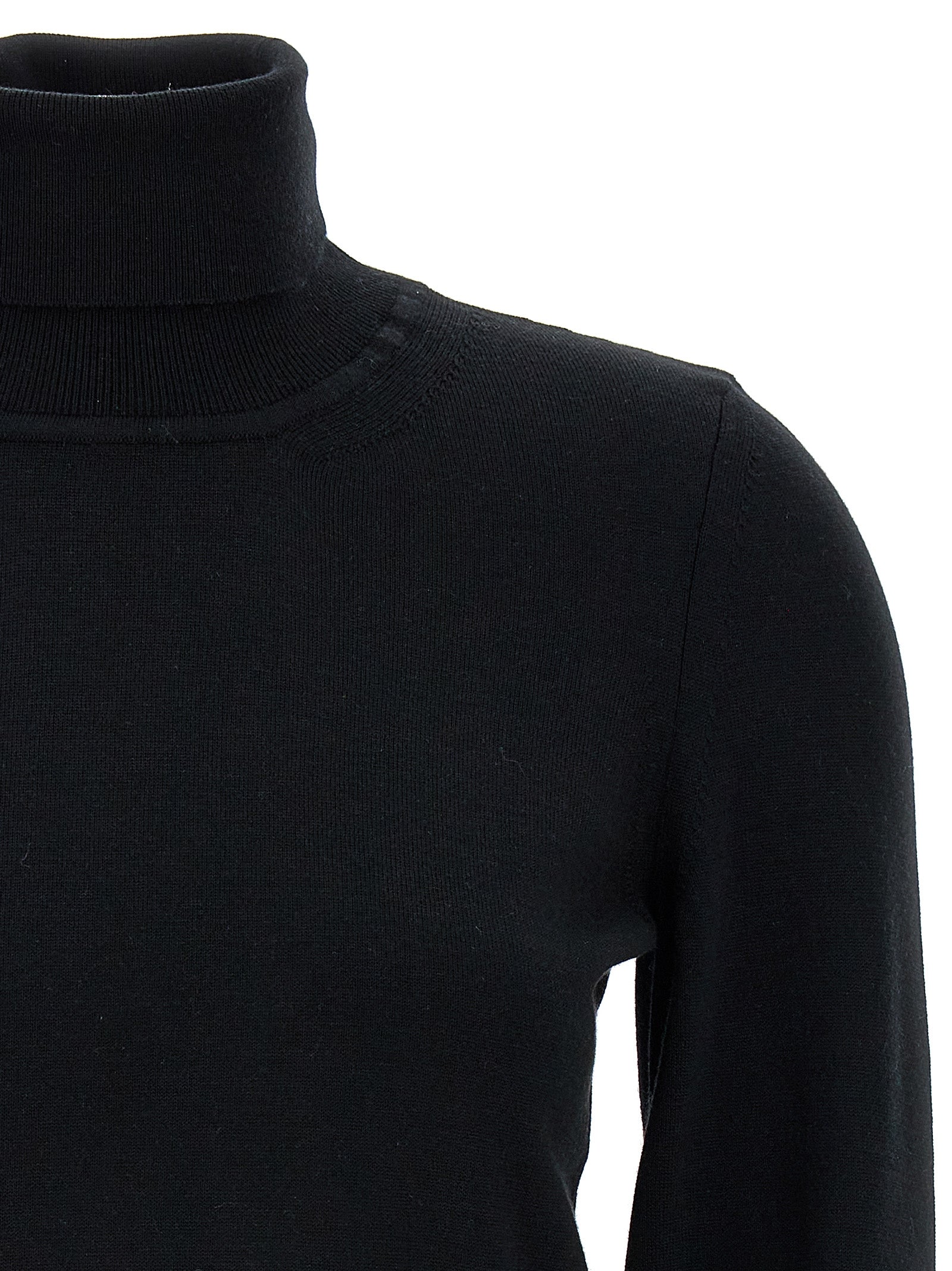 Black Merino Wool Cardigan