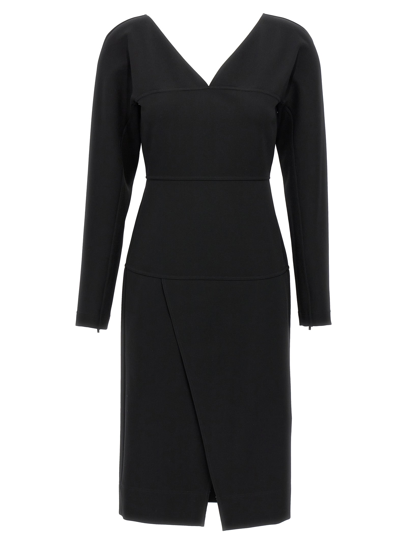 Black Viscose Midi Dress