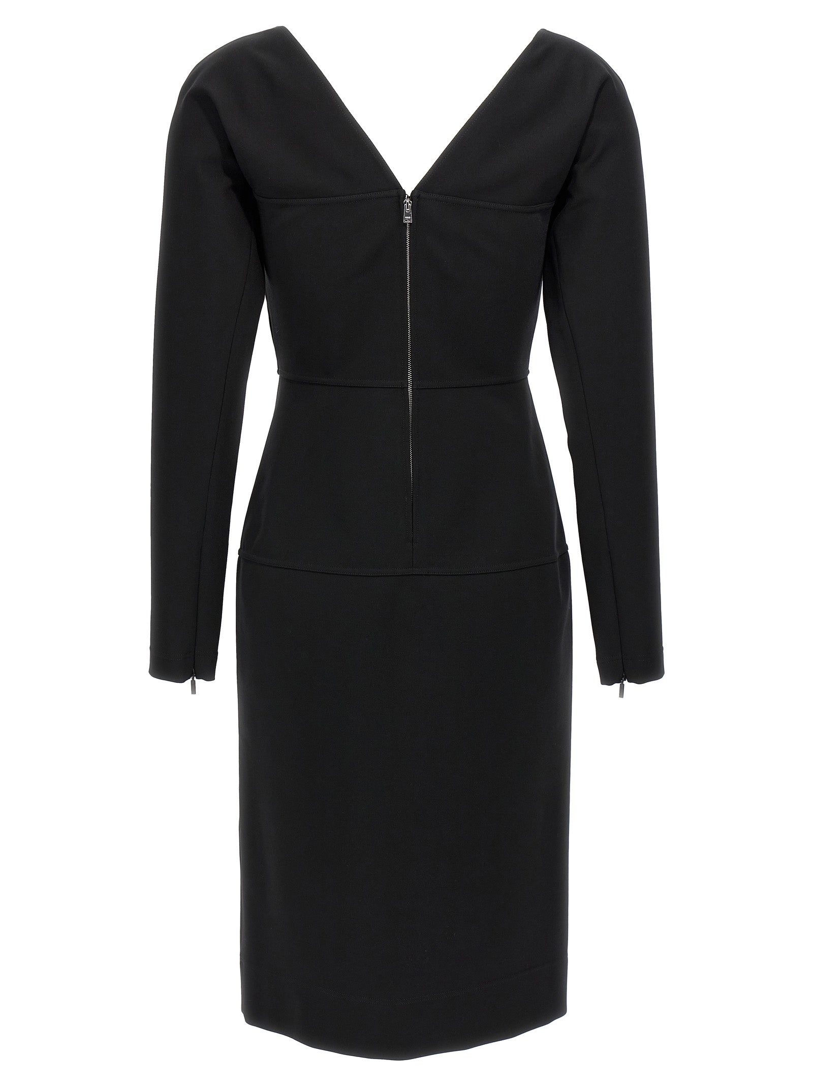 Black Viscose Midi Dress