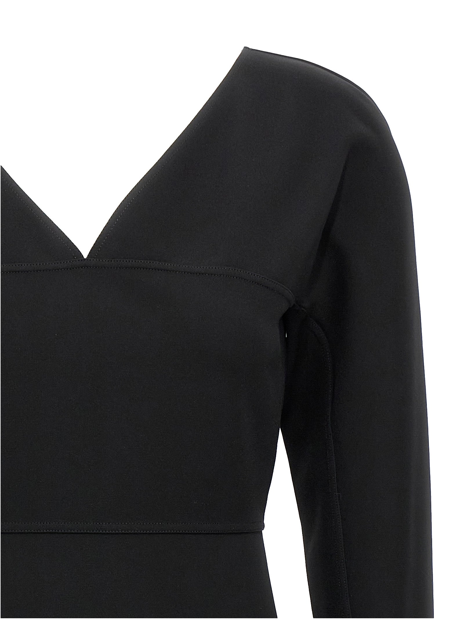 Black Viscose Midi Dress