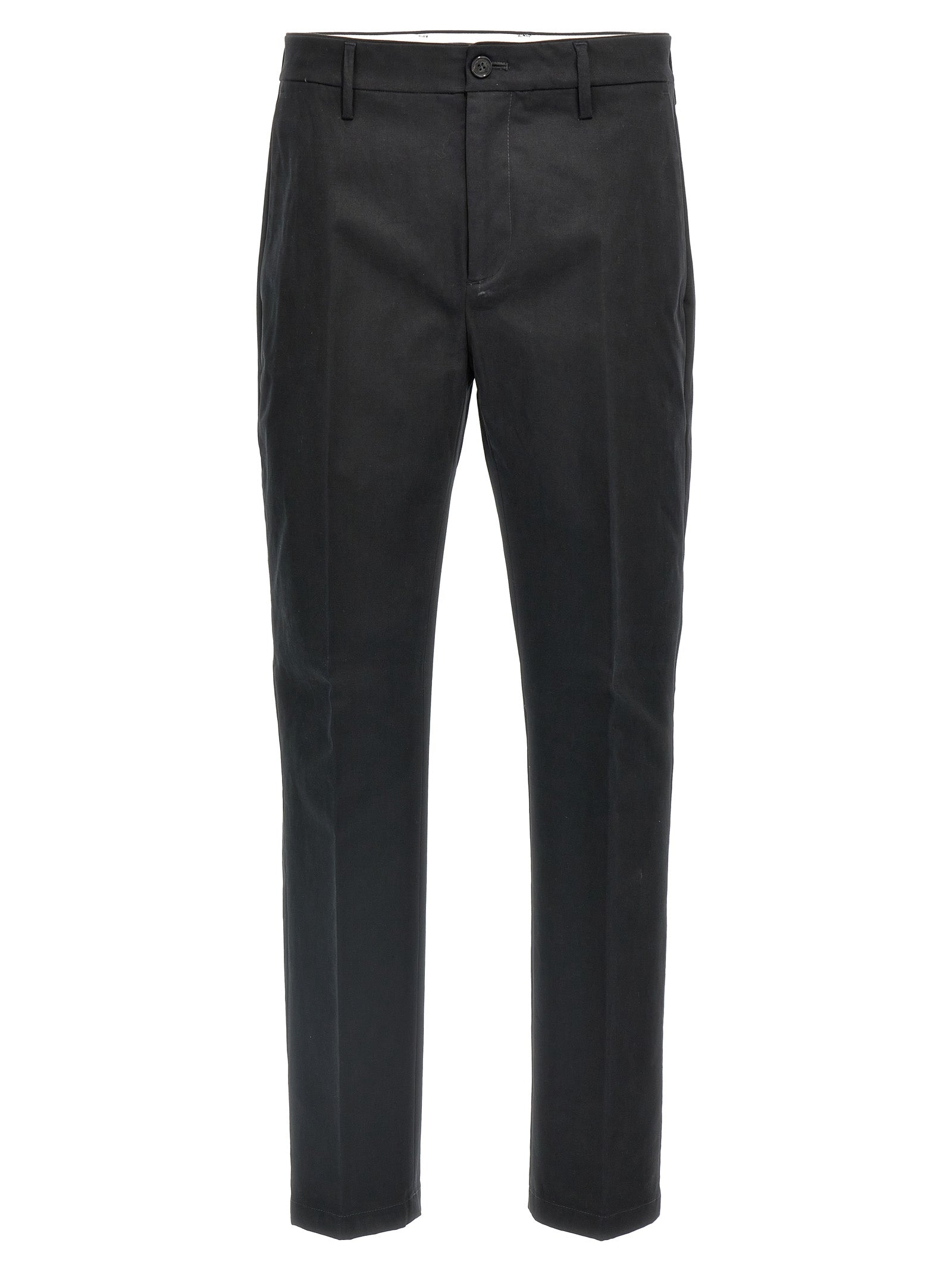 Black Cotton Casual Pants