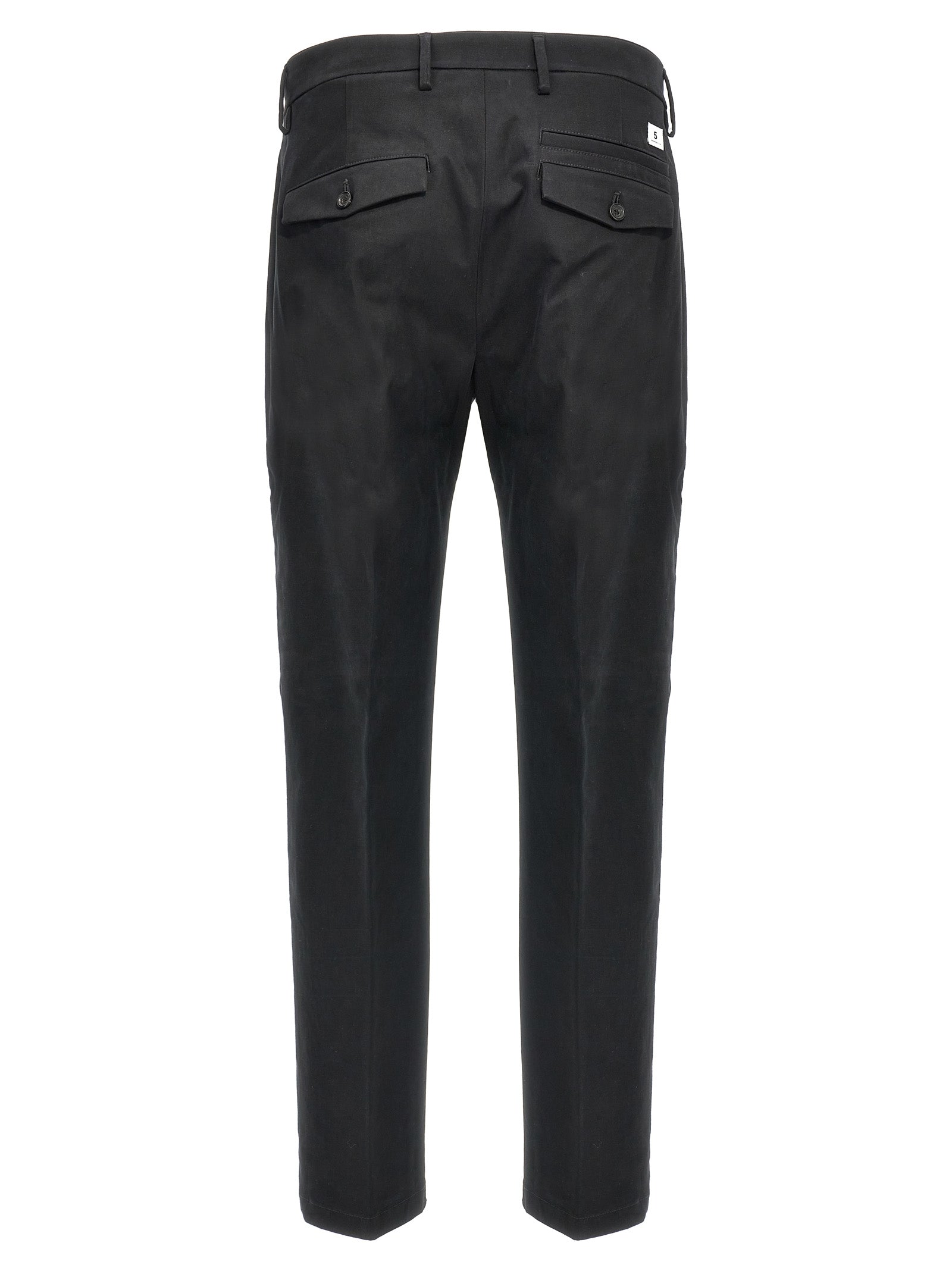 Black Cotton Casual Pants