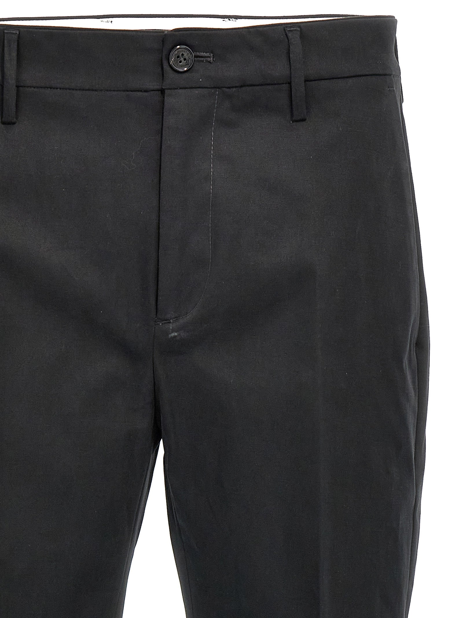 Black Cotton Casual Pants