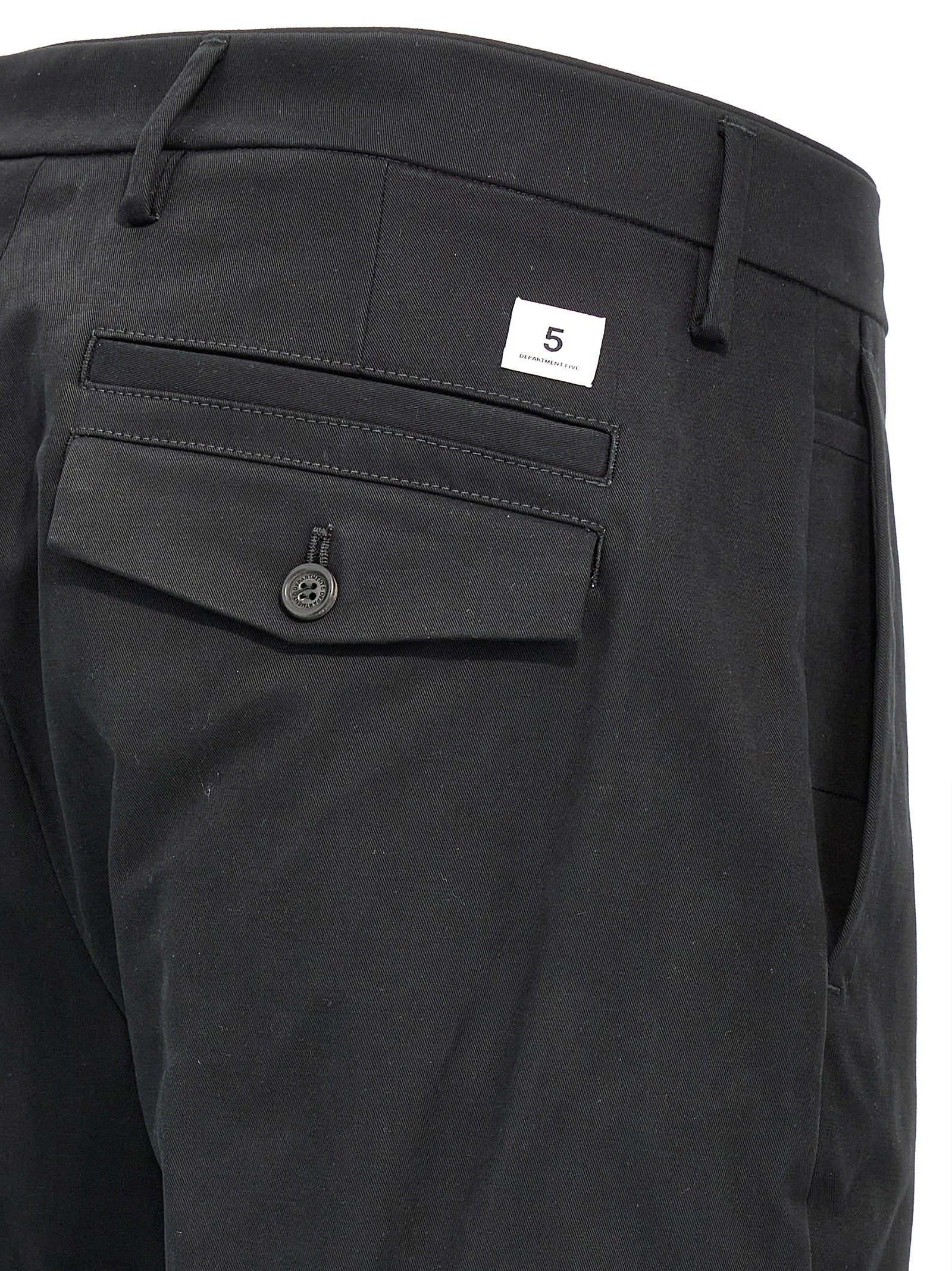Black Cotton Casual Pants