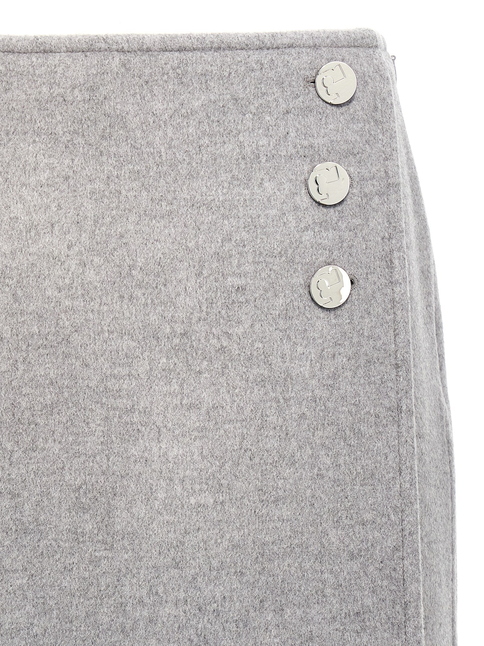 Gray Wool Long Skirt