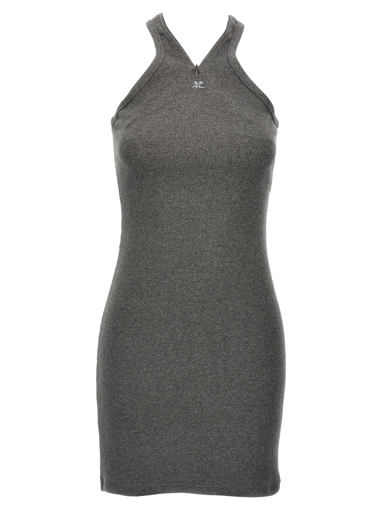 Gray Cotton Short Dress