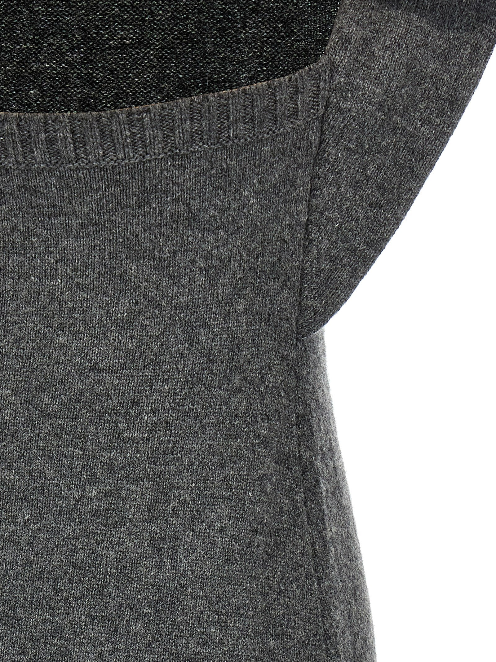 Gray Wool Midi Dress