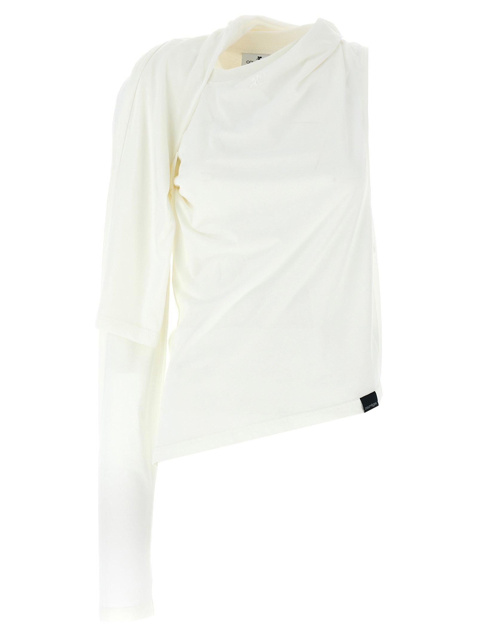 White Cotton Long Sleeve T-Shirt