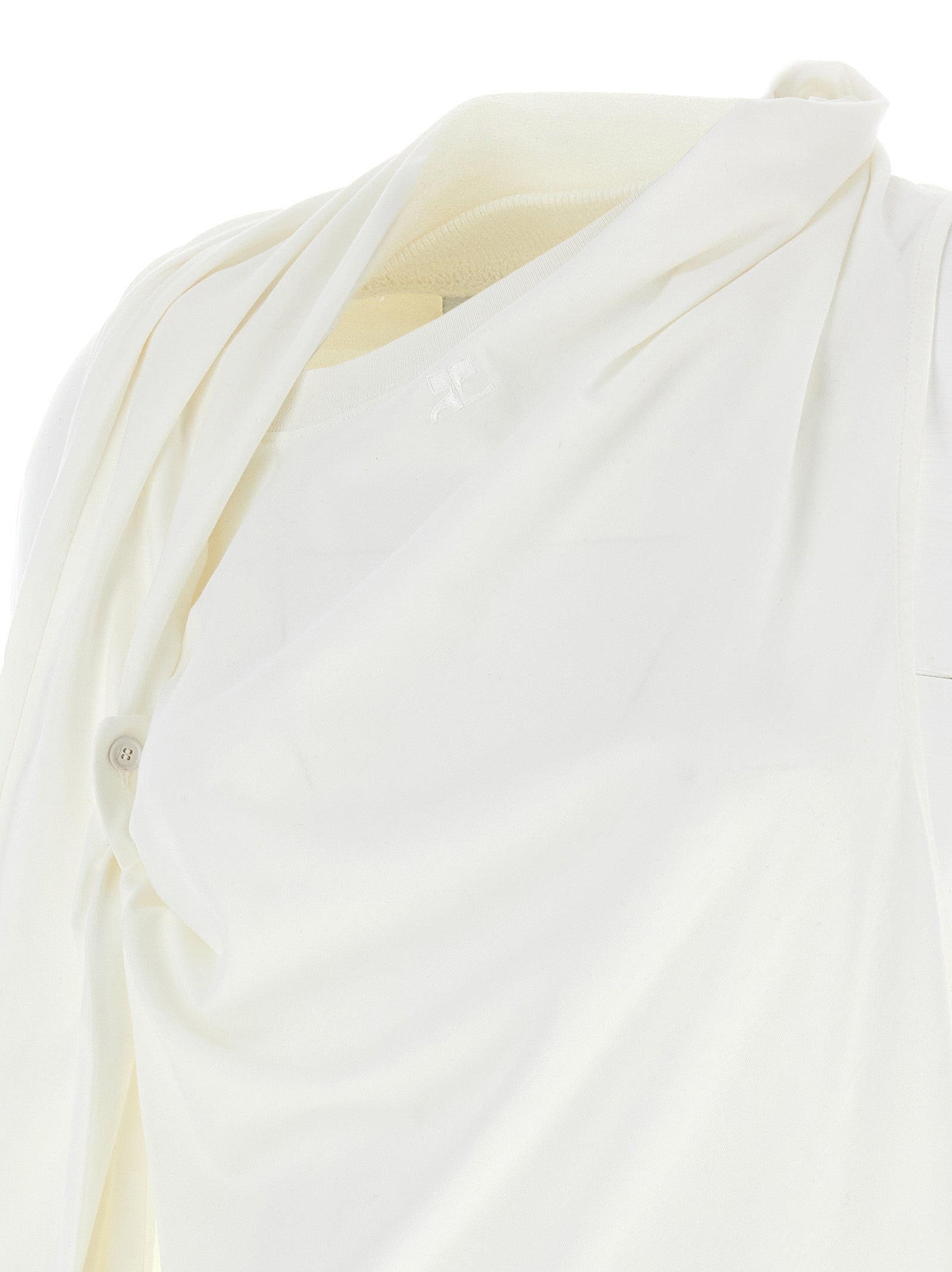 White Cotton Long Sleeve T-Shirt