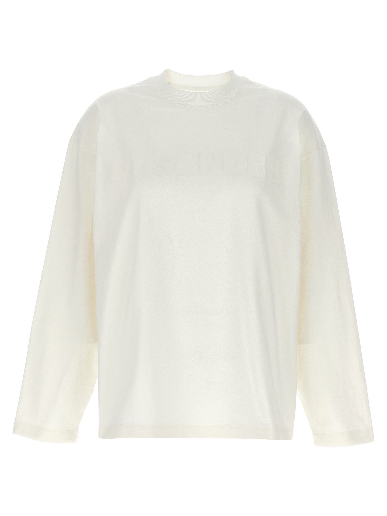 White Cotton Long Sleeve T-Shirt