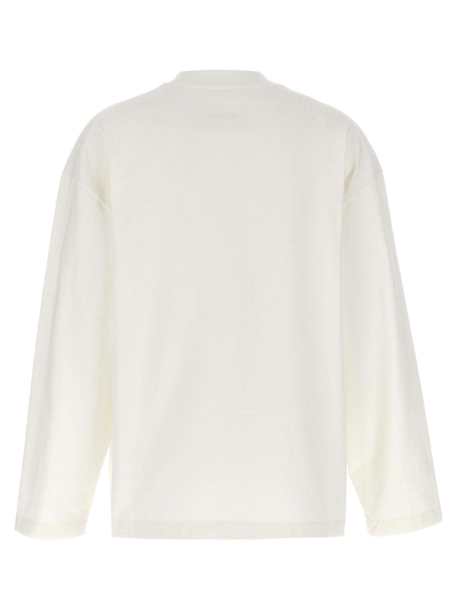 White Cotton Long Sleeve T-Shirt