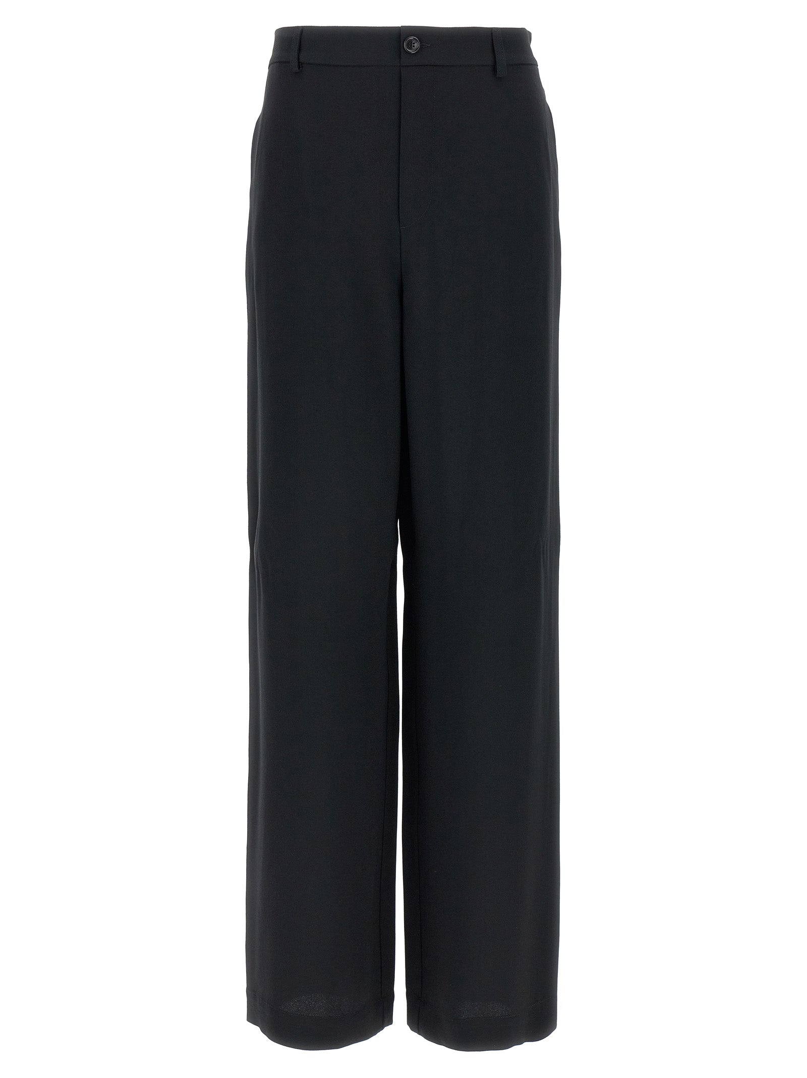 Black Acetate Casual Pants