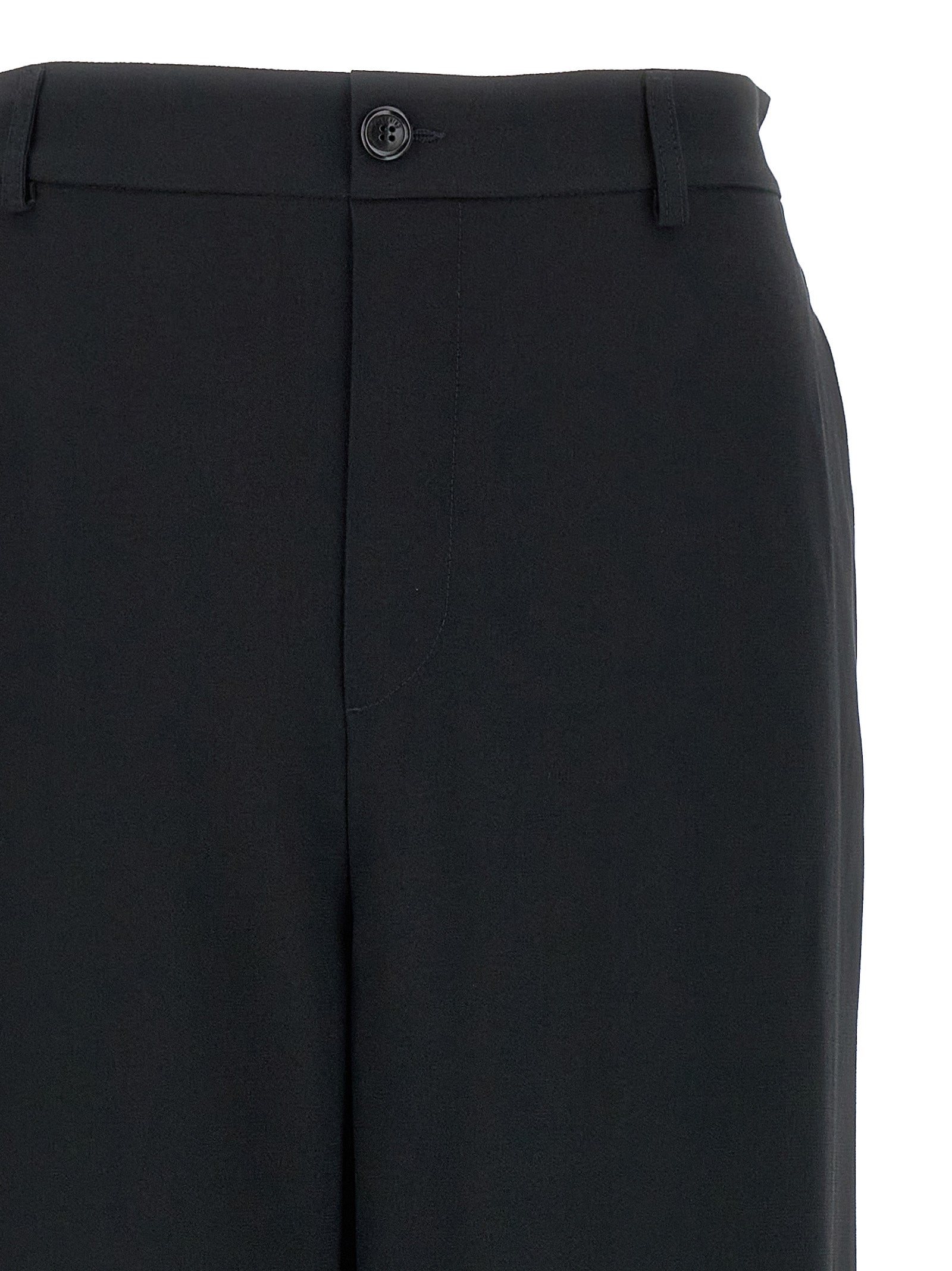 Black Acetate Casual Pants