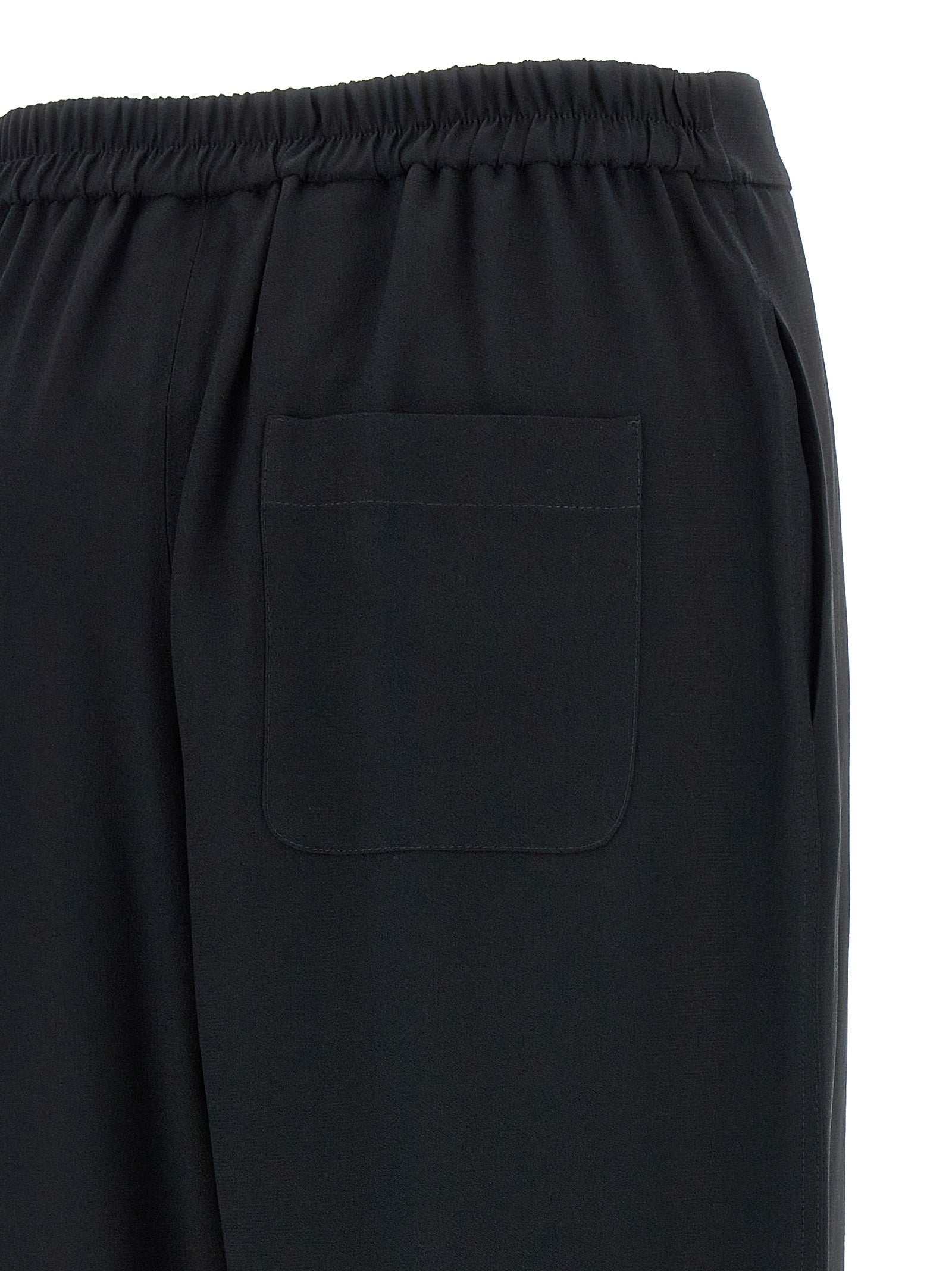 Black Acetate Casual Pants