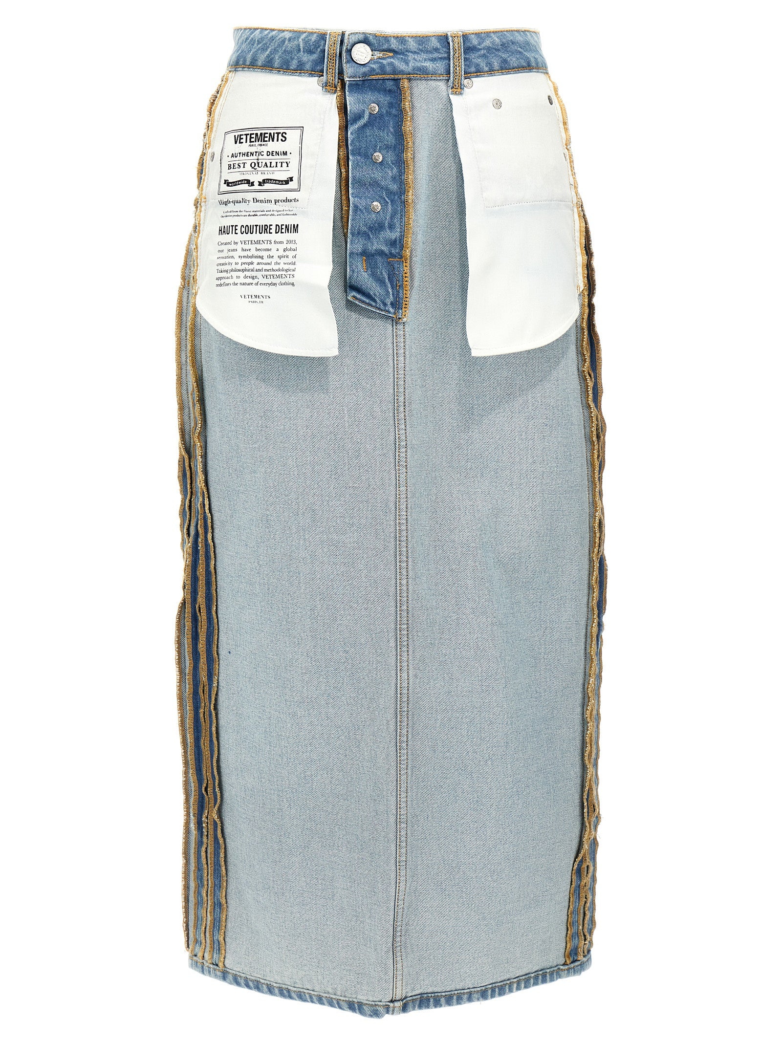 Blue Cotton Mini Skirt